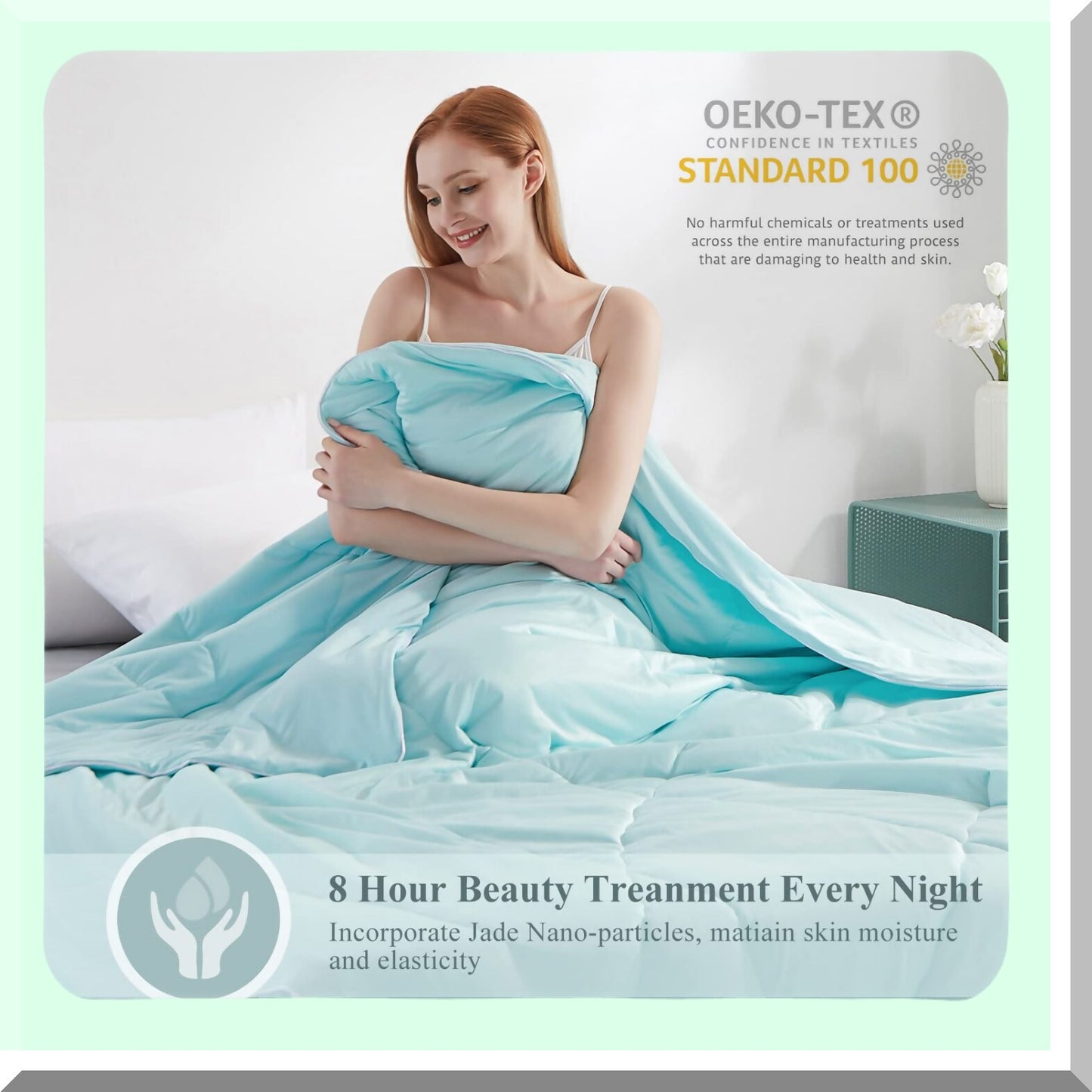 Arctic Chill Queen Cooling Comforter - Stay Cool Technology, Hypoallergenic Summer Blanket for Hot Sleepers, Absorbs Body Heat, Blue Quilt