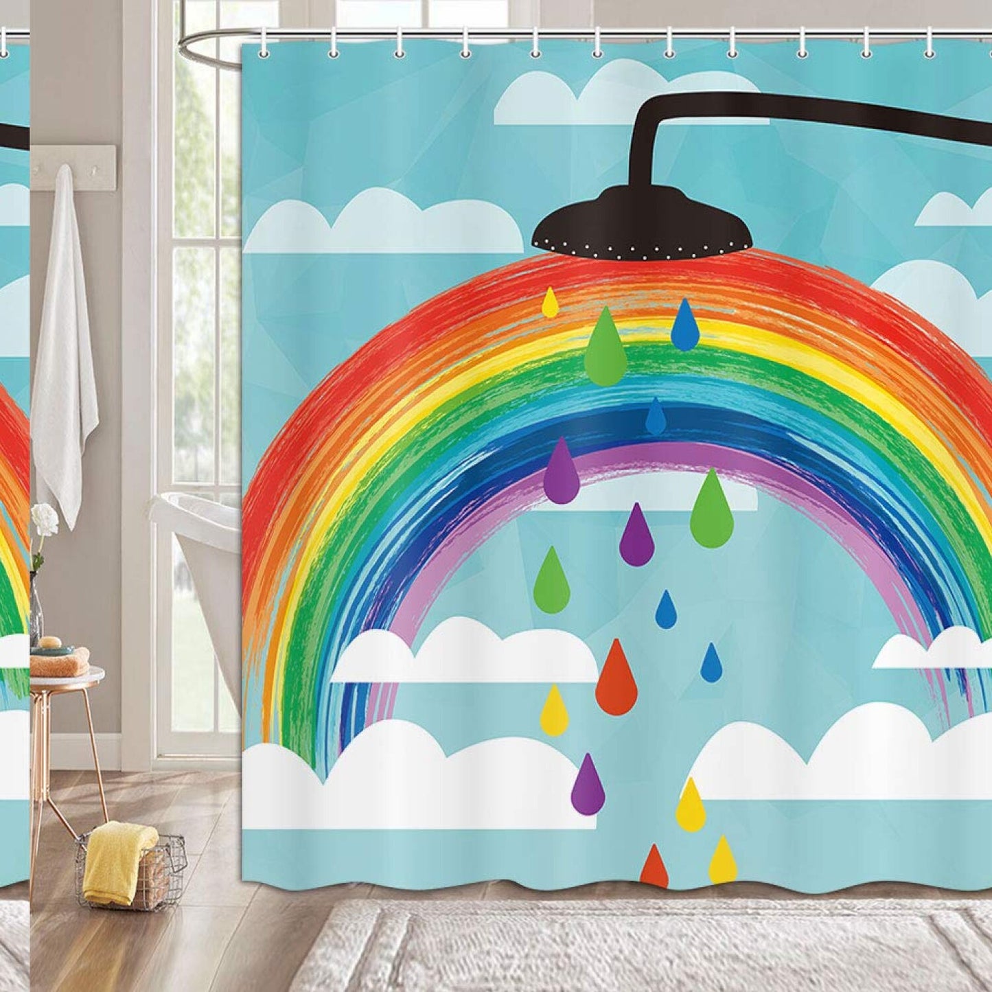 Rainbow Kids Shower Curtain 72x72 Inches