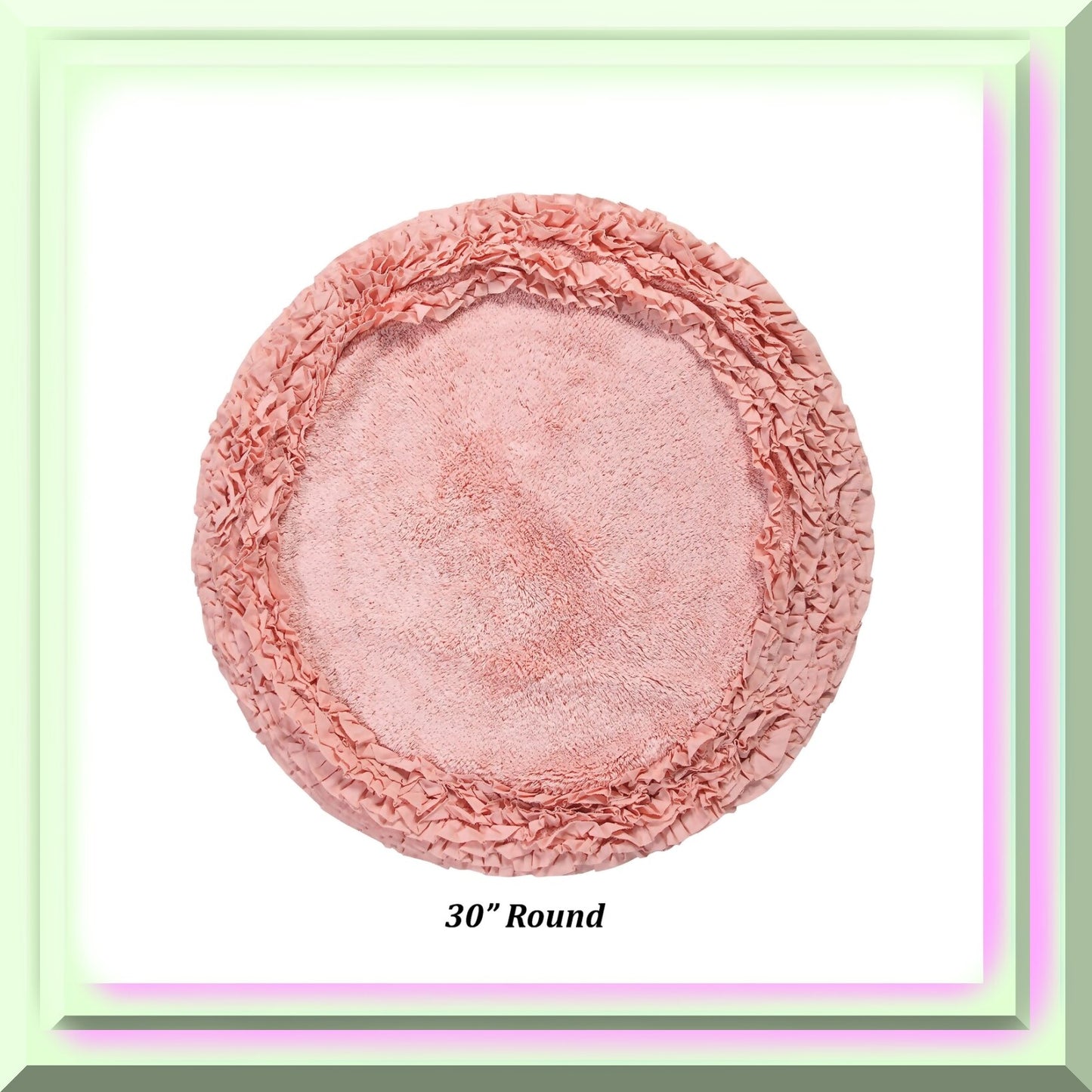 100% Cotton Pink Round Bath Rug 30"