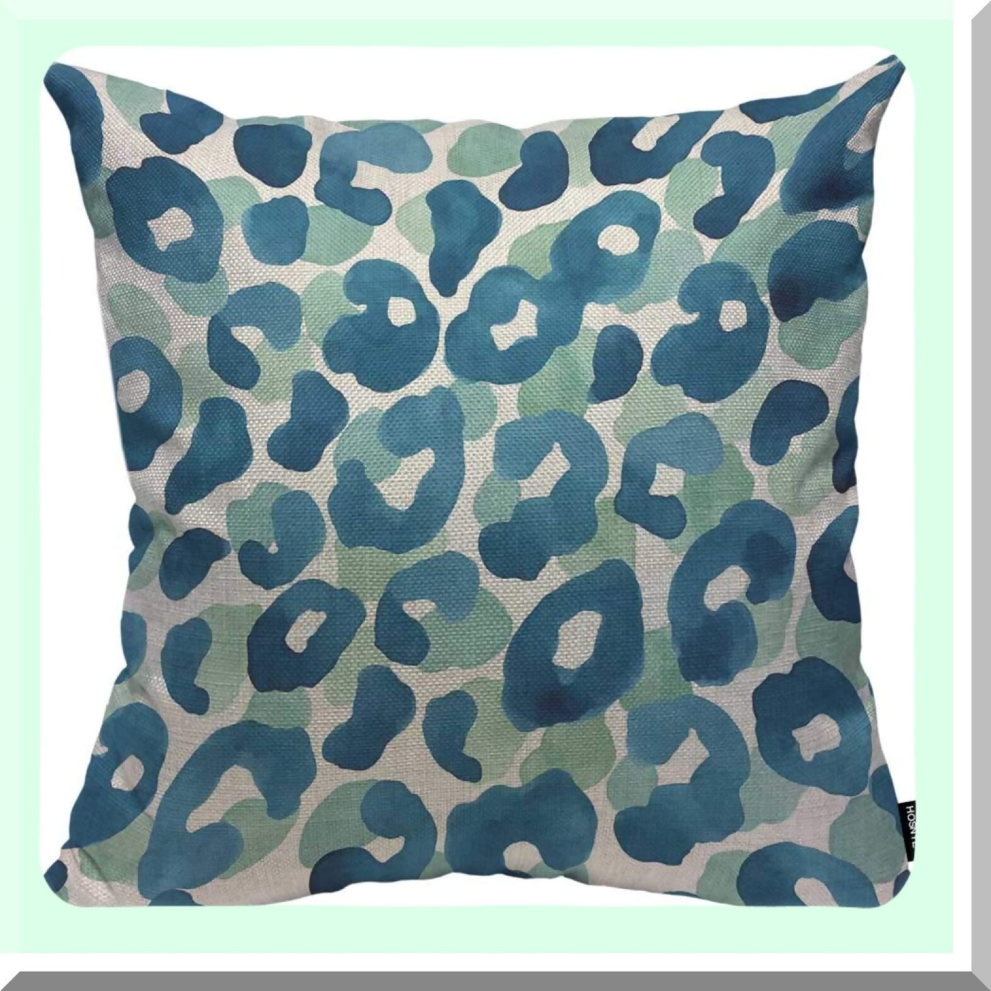 Watercolor Leopard Print Decorative Pillow Cover - 20x20 Inch Square Cushion Case - Animal Background Accent Throw Pillow