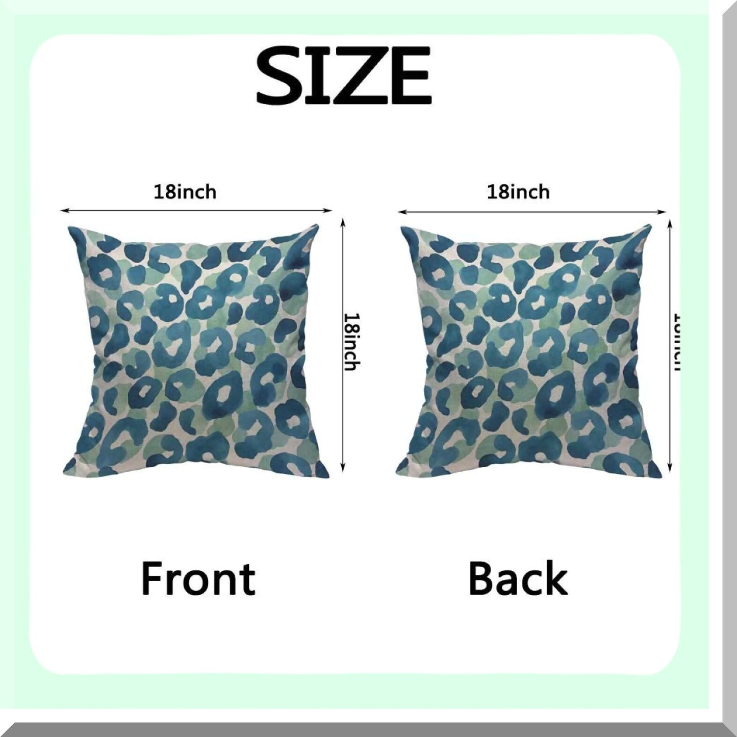 Watercolor Leopard Print Decorative Pillow Cover - 20x20 Inch Square Cushion Case - Animal Background Accent Throw Pillow