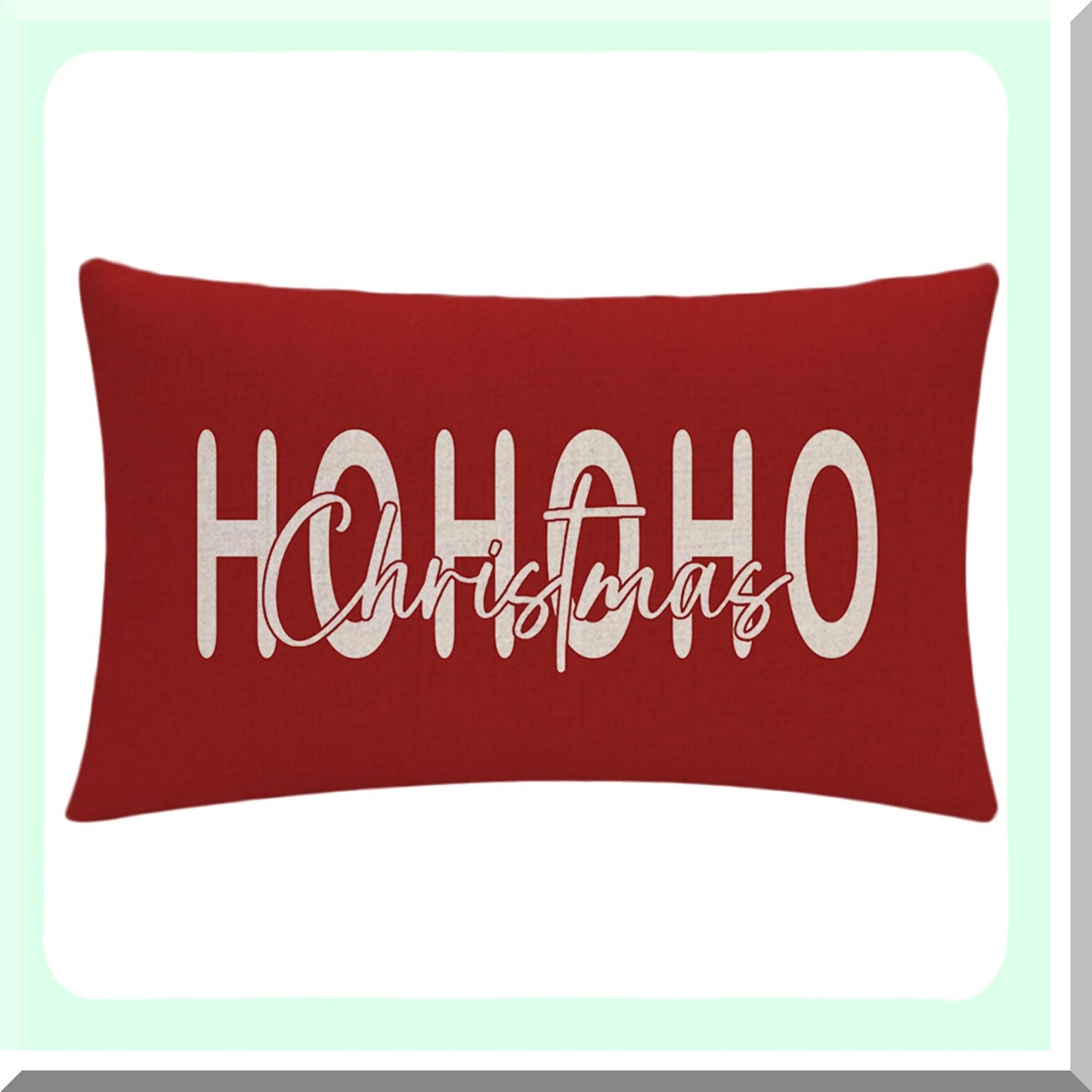 Buffalo Check Tree Farmhouse Pillow Cover - Winter Holiday Decor 12x20 - Merry Believe Cushion Cover - 2Pack Red Rectangular Pillowcases