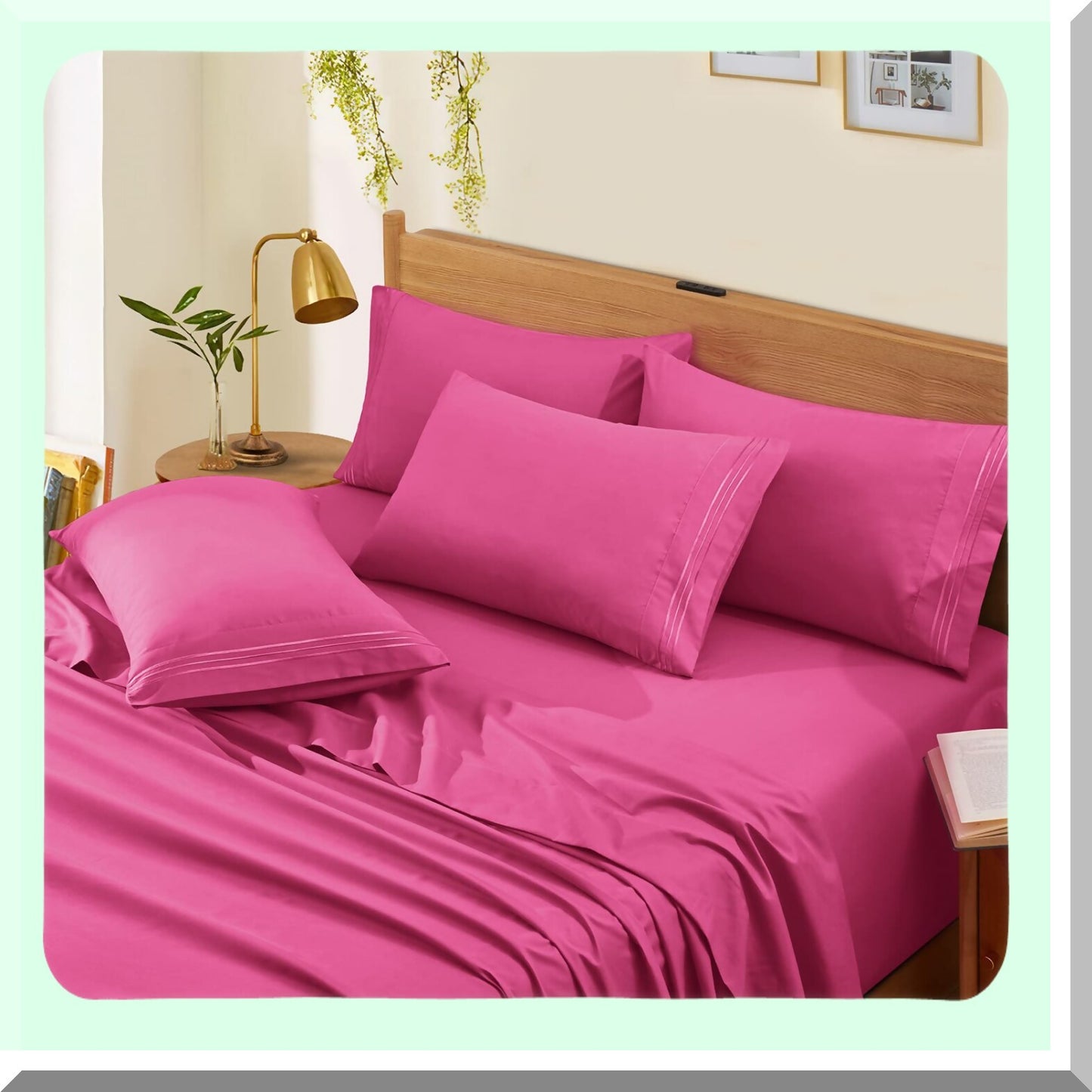 Luxury Ultra Soft Hot Pink Twin Size Microfiber Sheets - 1800 Thread Count, Extra Deep Pocket, Hotel Quality 4-Piece Set for 18-24 Inch Mattresses