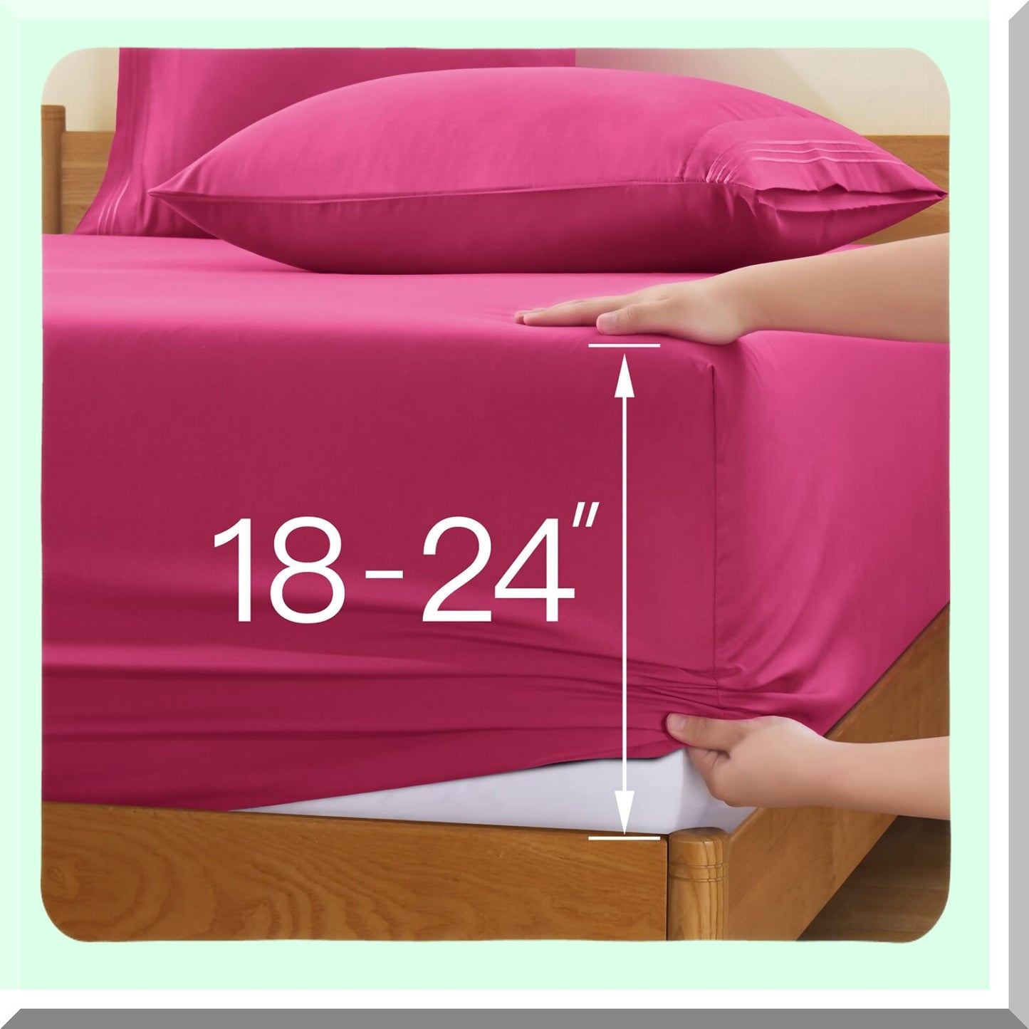 Luxury Ultra Soft Hot Pink Twin Size Microfiber Sheets - 1800 Thread Count, Extra Deep Pocket, Hotel Quality 4-Piece Set for 18-24 Inch Mattresses