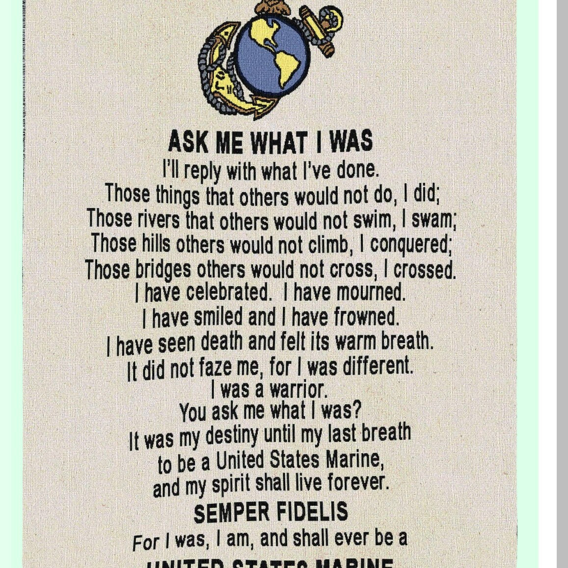 Patriot's Pride USMC Cotton Tapestry Blanket - Military Gift, Made in USA, 72x54