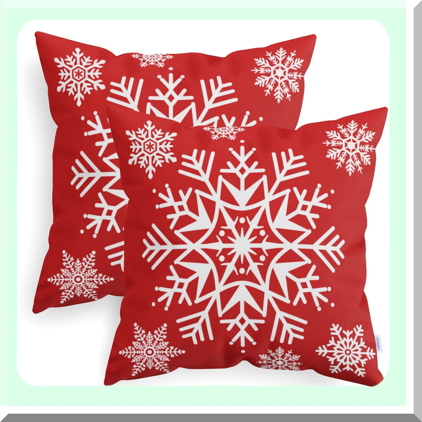 Snowflake Cozy Fleece Pillow Covers - Set of 2, Red - 18 X 18 Inches