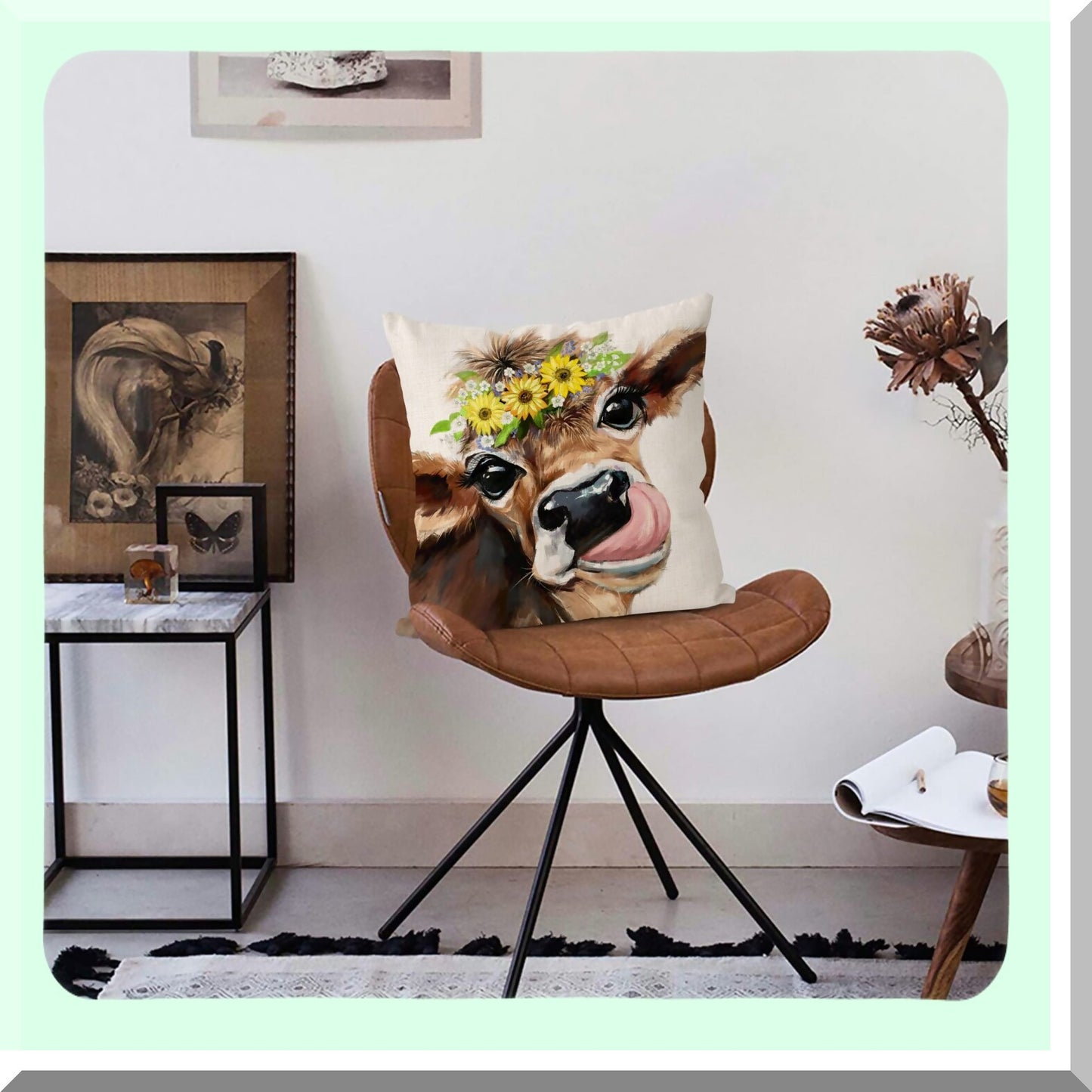 Rustic Farmhouse Linen Pillow Set - 18x18 Decorative Cushion Covers for Couch & Bedroom, Fall Brown Outdoor Throw Pillows - Home Decor Accent