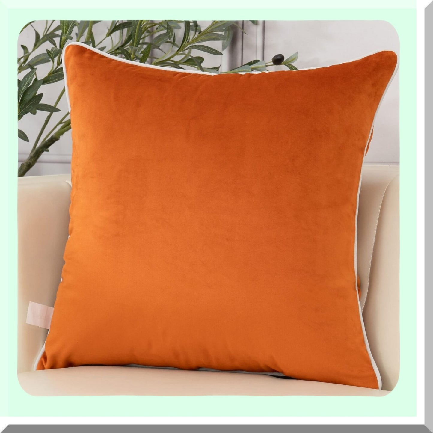 Rustic Autumn Embroidered Velvet Pillowcase - 20x20 Inch Farmhouse Decor Cushion Cover with Tree Leaves Design for Living Room & Bedroom