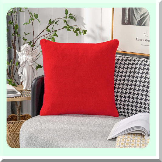 SuperSoft Rabbit Red Throw Pillow - 18x18 Sofa Cushion Cover for Wedding Decor - Cozy Couch Pillowcase - 45cm Decorative Accent