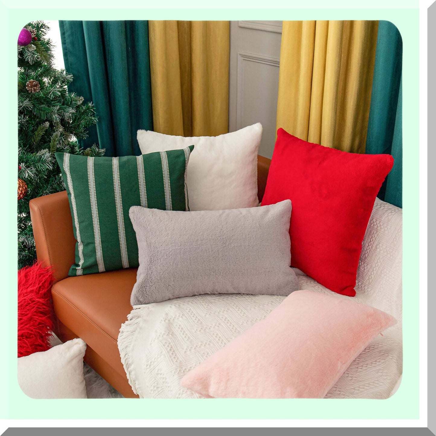 SuperSoft Rabbit Red Throw Pillow - 18x18 Sofa Cushion Cover for Wedding Decor - Cozy Couch Pillowcase - 45cm Decorative Accent