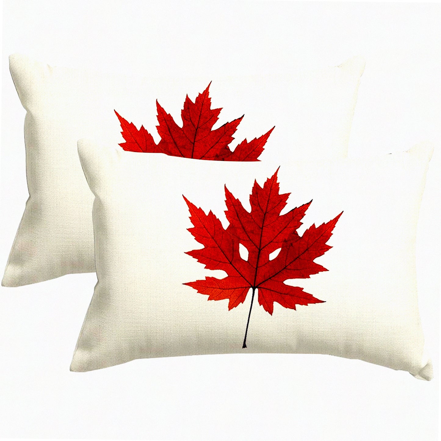 Autumn Maple Lumbar Pillow Set - 12x20 Inch Decorative Cushion Covers for Thanksgiving Decorations, Outdoor Porch Couch Harvest Home Decor