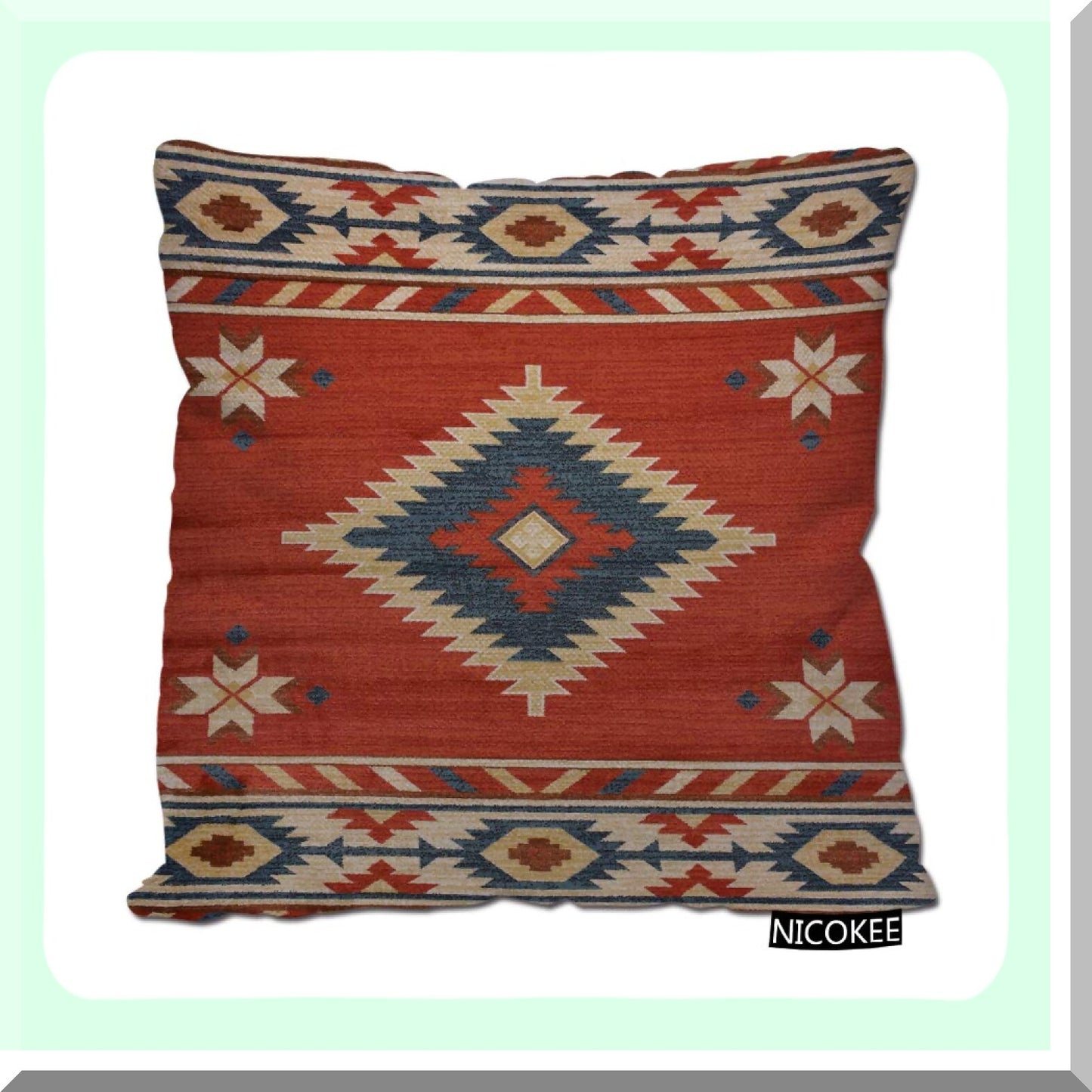 Southwest Chevron Cotton Linen Pillow Covers - Decorative Throw Pillow Cases for Couch, Sofa, Bed - Home Decor 18x18 Inches