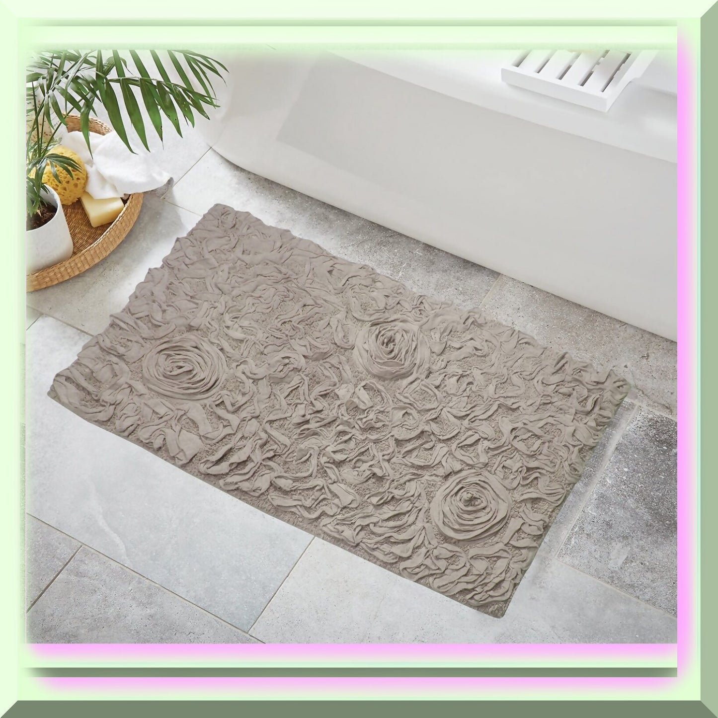 24"x40" Cotton Tufted Bath Rug