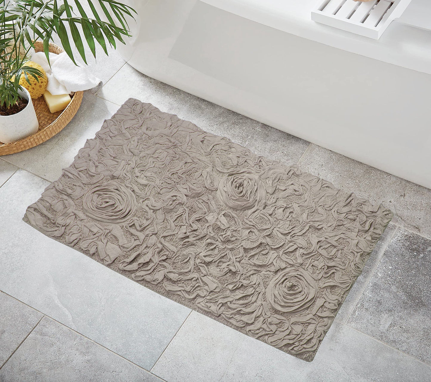 24"x40" Cotton Tufted Bath Rug