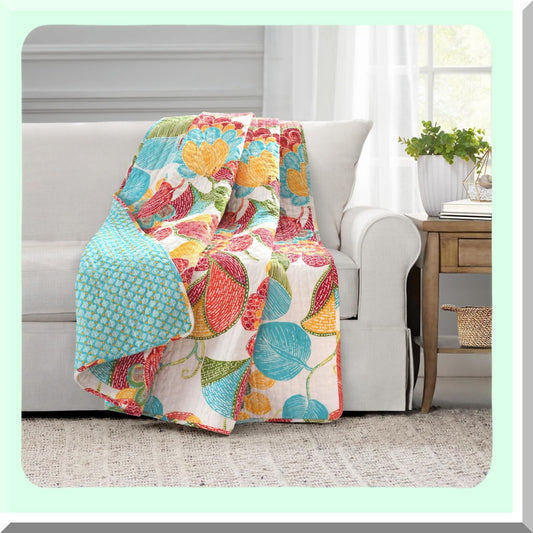 CozyWave Reversible Throw Blanket, 60x50, Vibrant Orange & Blue