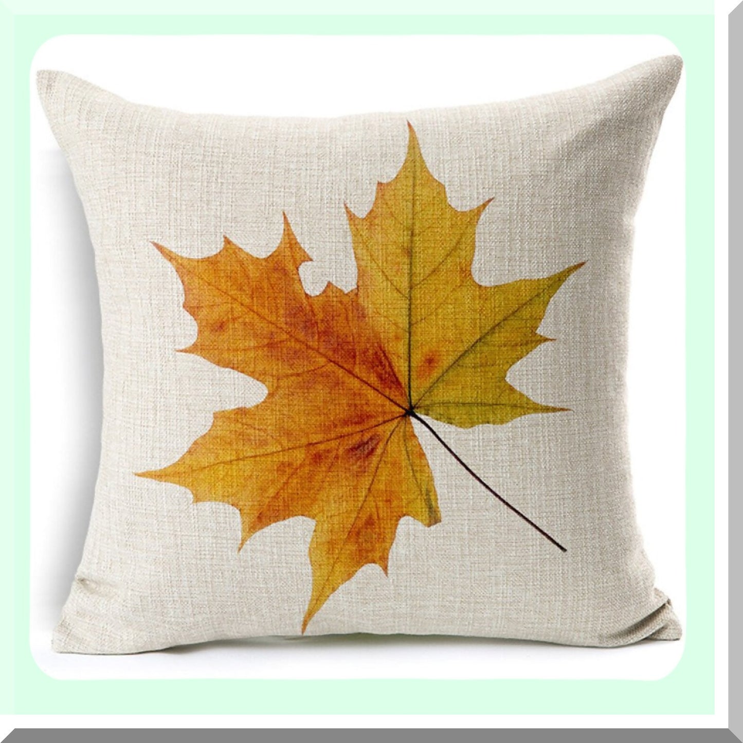 Autumn Harvest Maple Leaves Decorative Pillow Covers Set - Fall Thanksgiving Home Decor Cushion for Couch, Kitchen, Outdoor 16x16 Pack of 4