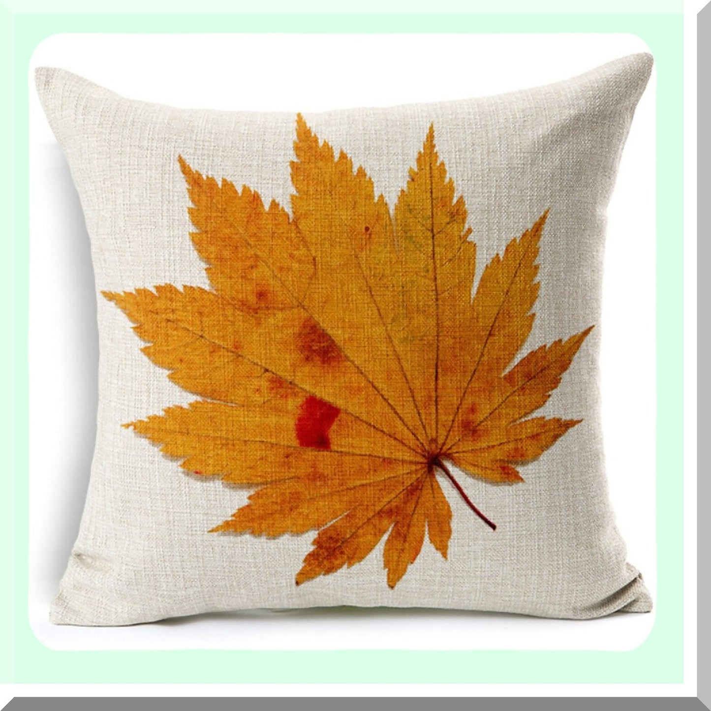 Autumn Harvest Maple Leaves Decorative Pillow Covers Set - Fall Thanksgiving Home Decor Cushion for Couch, Kitchen, Outdoor 16x16 Pack of 4