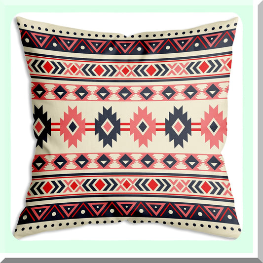 Geometric Southwest Soft Pillow Covers - Navajo Design Cushion Cover for Sofa, Couch, Bed - Western Boho Decor - 18x18 Inch Ethnic Print