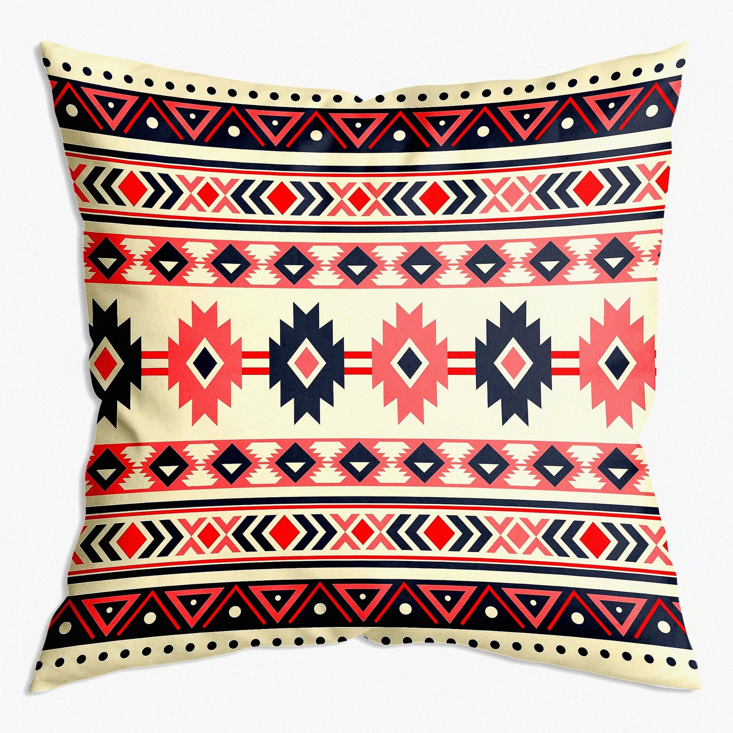 Geometric Southwest Soft Pillow Covers - Navajo Design Cushion Cover for Sofa, Couch, Bed - Western Boho Decor - 18x18 Inch Ethnic Print