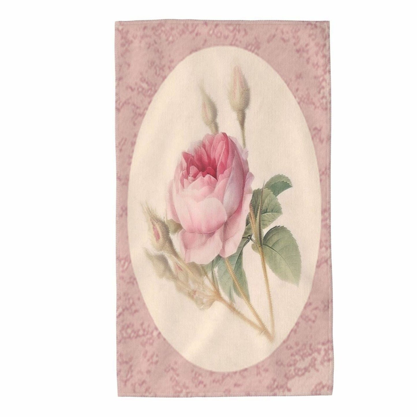 Vintage Pink Rose Long Hand Towel 27.5x15.7in
