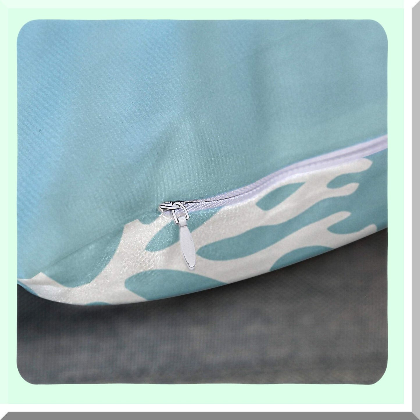 Coral Silhouettes Sea Blue Throw Pillow Set - Decorative Home Decor Case - Square 18x18 Inch Pillowcase - Light Hue Cover