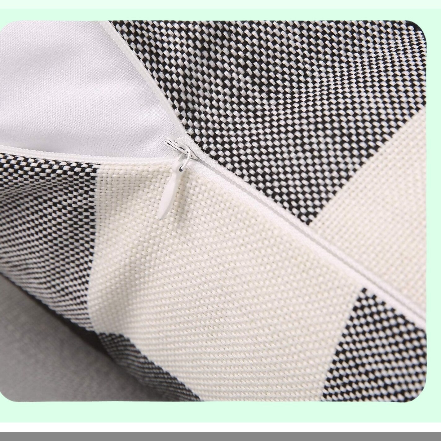 Gingham Buffalo Plaid Farmhouse Pillow Covers - Set of 2 Outdoor Indoor Decorative Throw Pillows, Black White Square Cases for Home Decor 18x18"