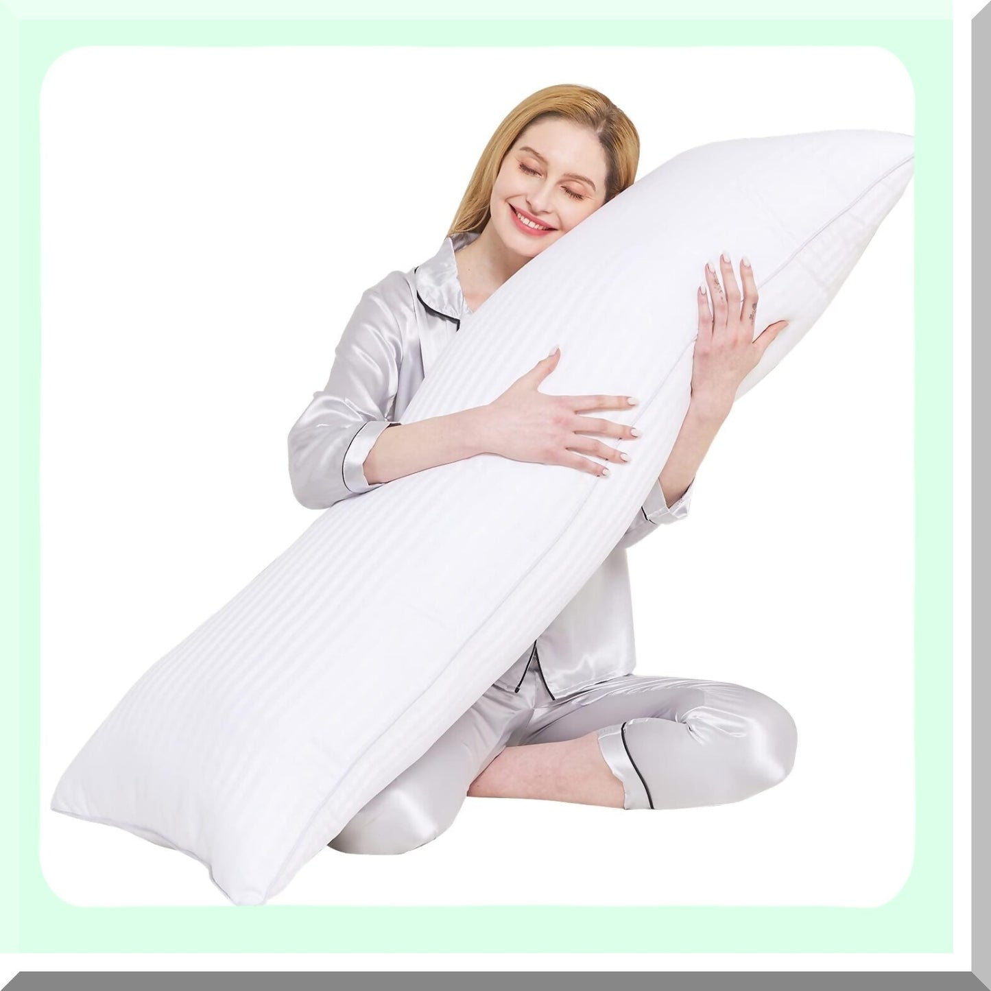 StripeFirm Body Pillow - Long Insert for Bed, Fluffy & Supportive 20x54 Inch Pillow for Adults - Comfortable Full Body Pillow