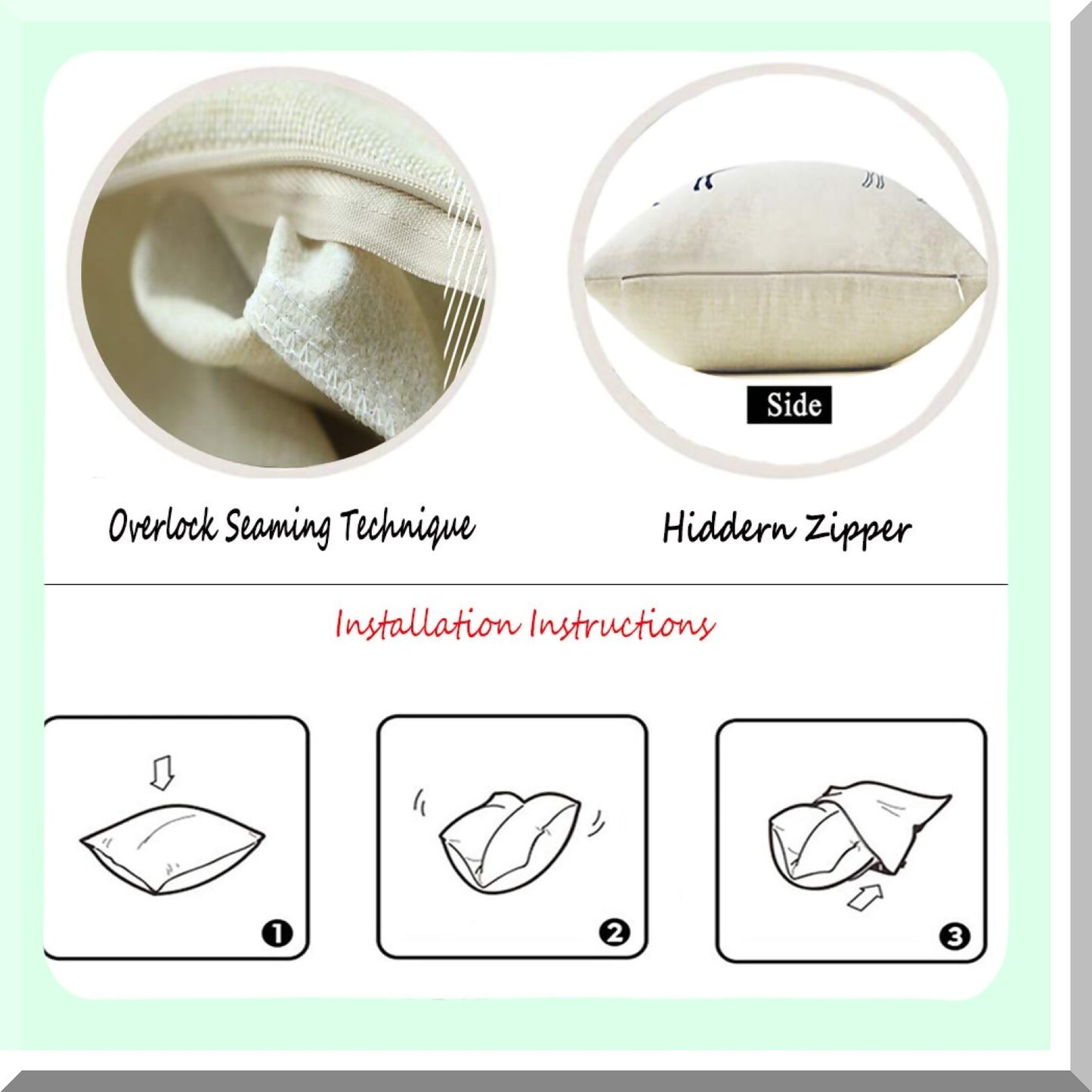 Beach Bliss Pillow Covers - Coastal Decorative Cushion Cases with Pink Bicycle, Starfish, Conch, and Seagull Design for Summer Home Decor 18" x 18"