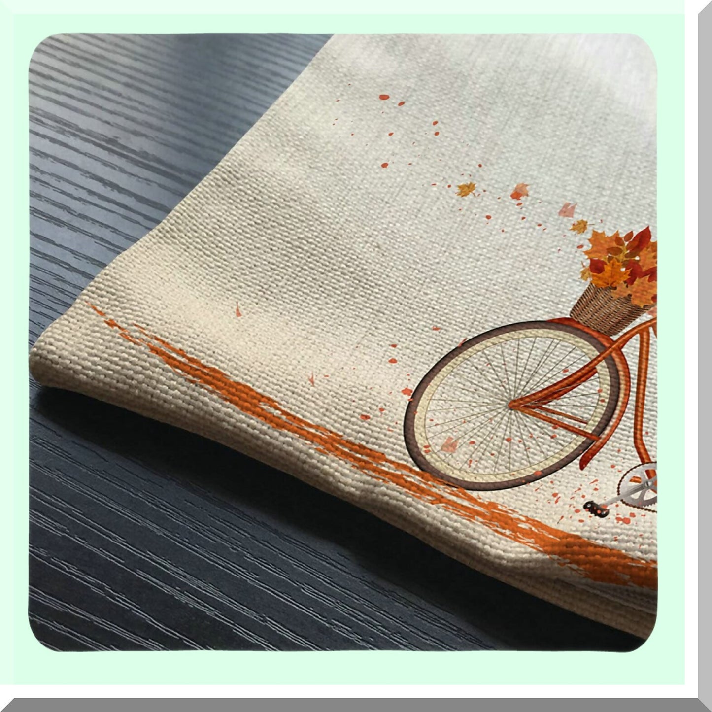 Autumn Bicycle Cotton Linen Throw Pillow Cover - Men Boys Livingroom Bedroom Sofa Cushion Cover - 12x20 Inch Orange Pillow Case