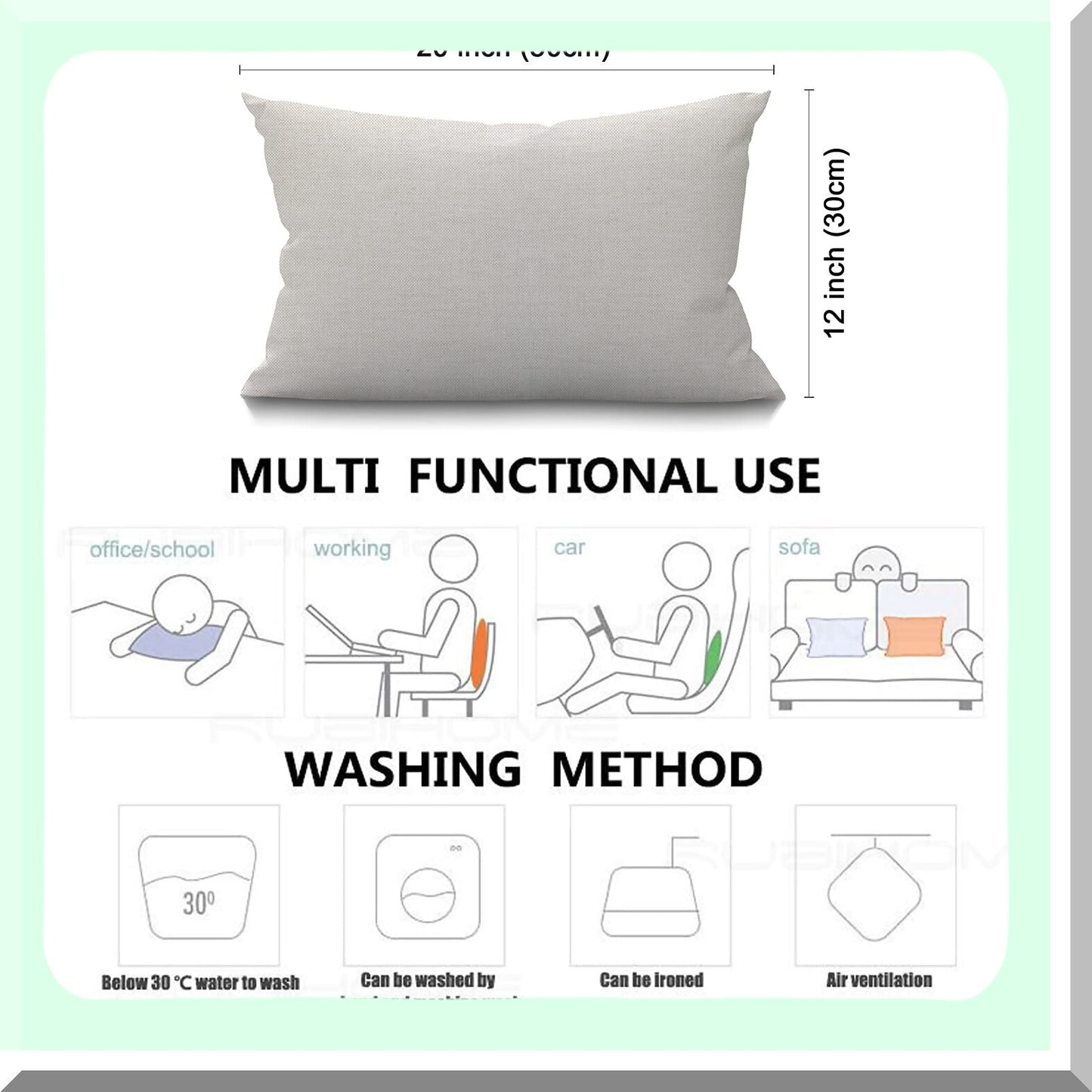 Autumn Bicycle Cotton Linen Throw Pillow Cover - Men Boys Livingroom Bedroom Sofa Cushion Cover - 12x20 Inch Orange Pillow Case