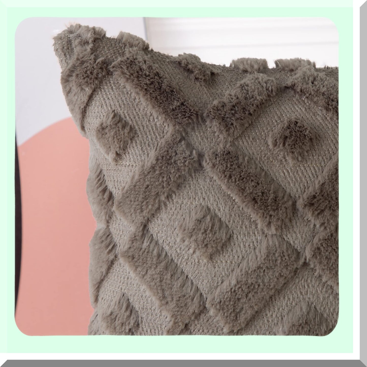 SuperPlush Taupe Wool Throw Pillow Covers - Set of 2 | 26x26 Inch Square Decorative Velvet Cushion Cover for Sofa, Bedroom, Living Room | Soft & Cozy Pillow Shell