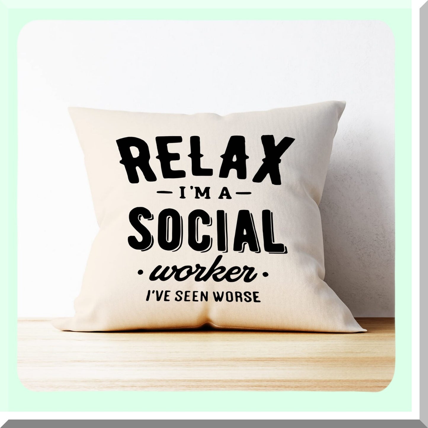 Social Work Superstar Pillow Cover - Graduation & Office Gift Exchange Idea - 18x18 Inch Cushion Cover for Sofa, Couch, Bed - Gifts for Women Workers - Unique Decor Accent
