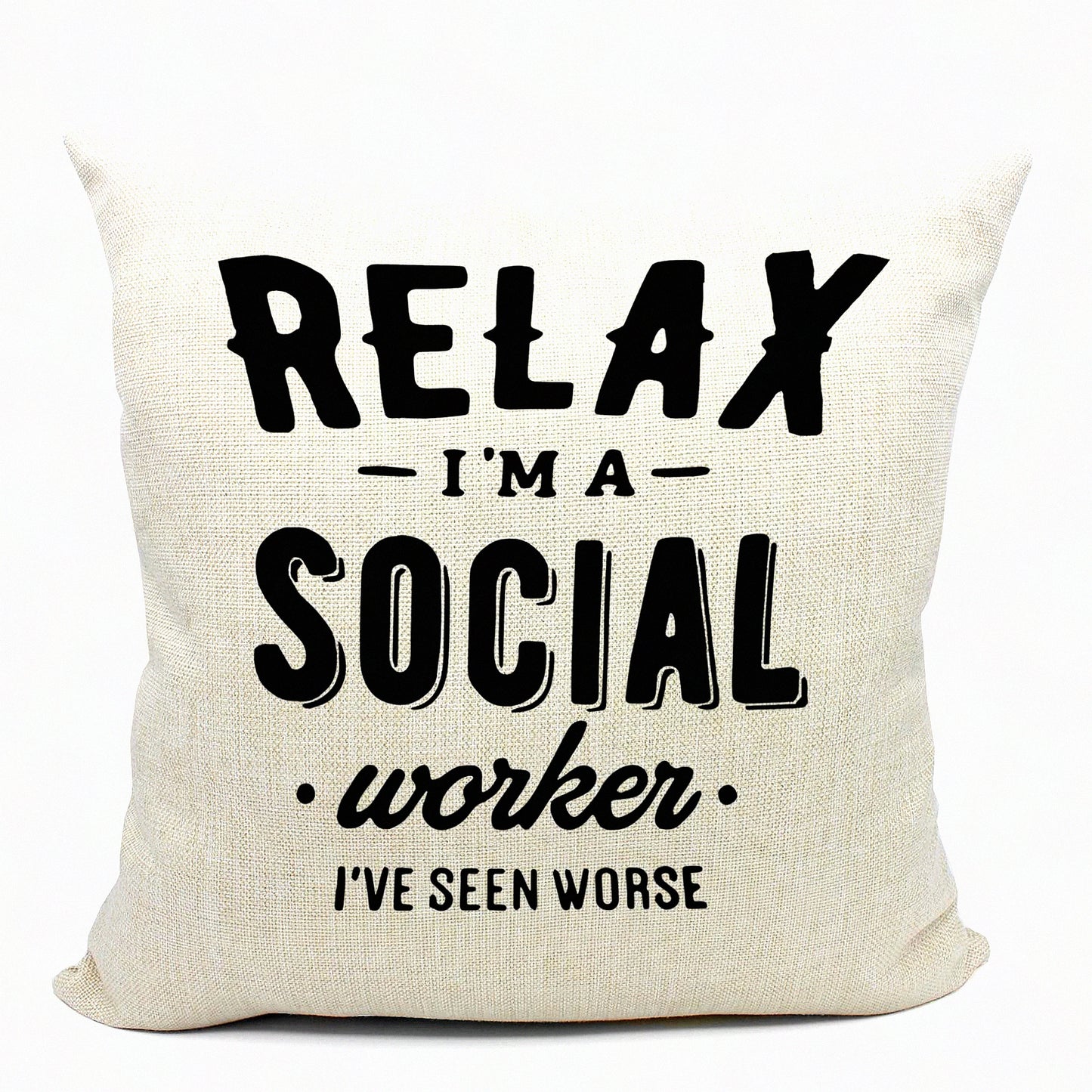 Social Work Superstar Pillow Cover - Graduation & Office Gift Exchange Idea - 18x18 Inch Cushion Cover for Sofa, Couch, Bed - Gifts for Women Workers - Unique Decor Accent