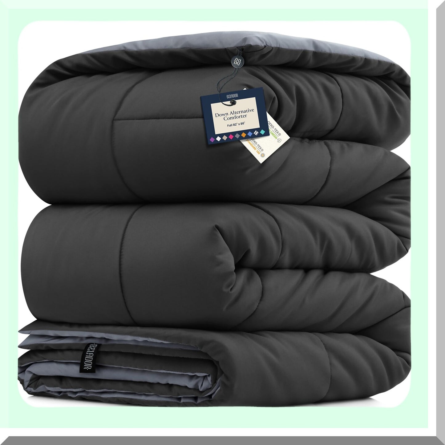 Luxury Plush All-Season Full Size Comforter - Hypoallergenic Down Alternative Duvet Insert - Hotel Quality Lightweight Bedding - Box Quilted Fiberfill Comforter