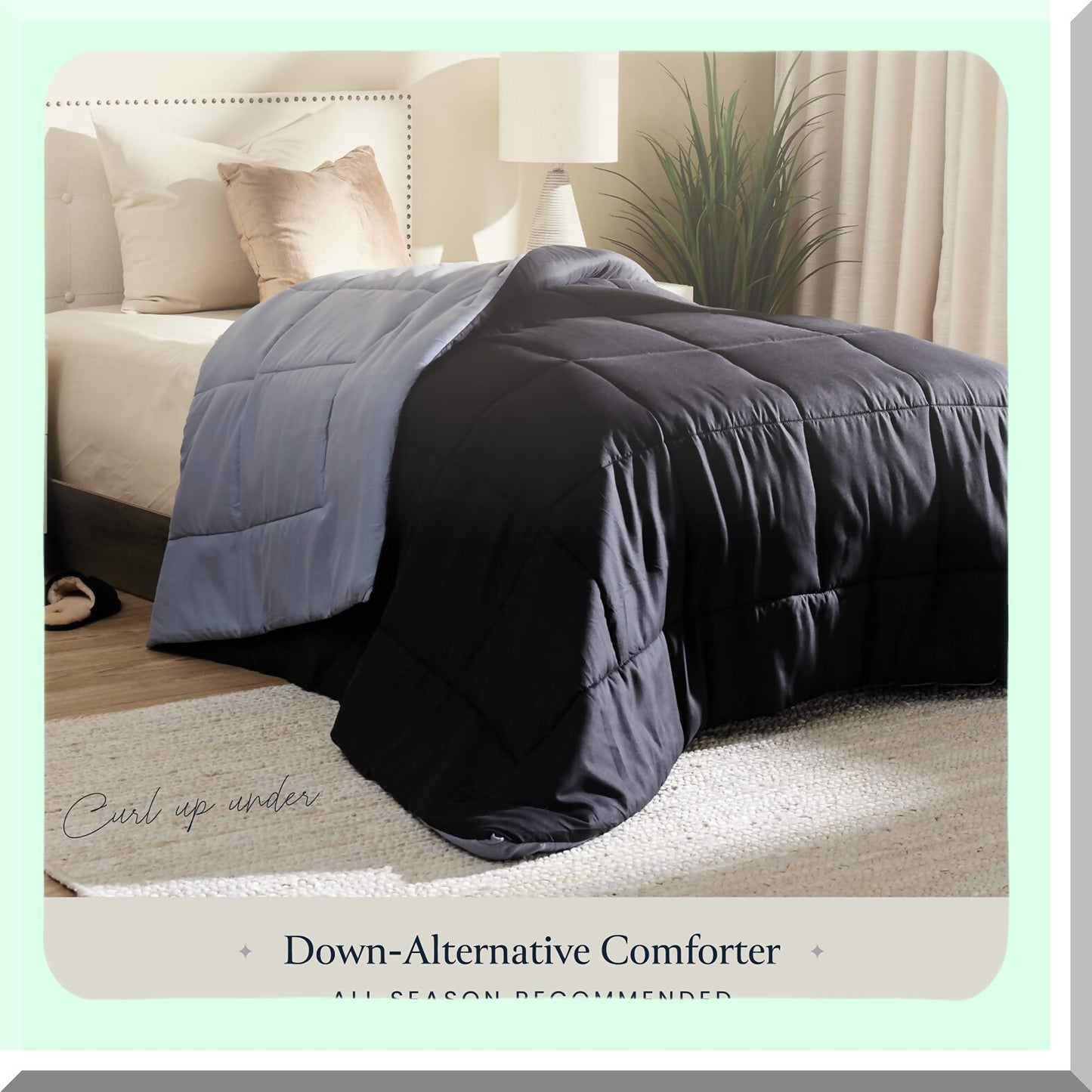 Luxury Plush All-Season Full Size Comforter - Hypoallergenic Down Alternative Duvet Insert - Hotel Quality Lightweight Bedding - Box Quilted Fiberfill Comforter