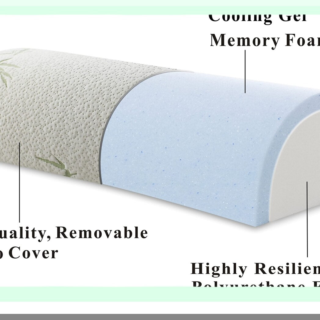 OrthoAlign Back Support Pillow - 4 Position Bamboo Pillow for Side and Back Sleepers - 20.5" x 8" x 4.5" - Relieves Back Pain and Improves Sleep Quality