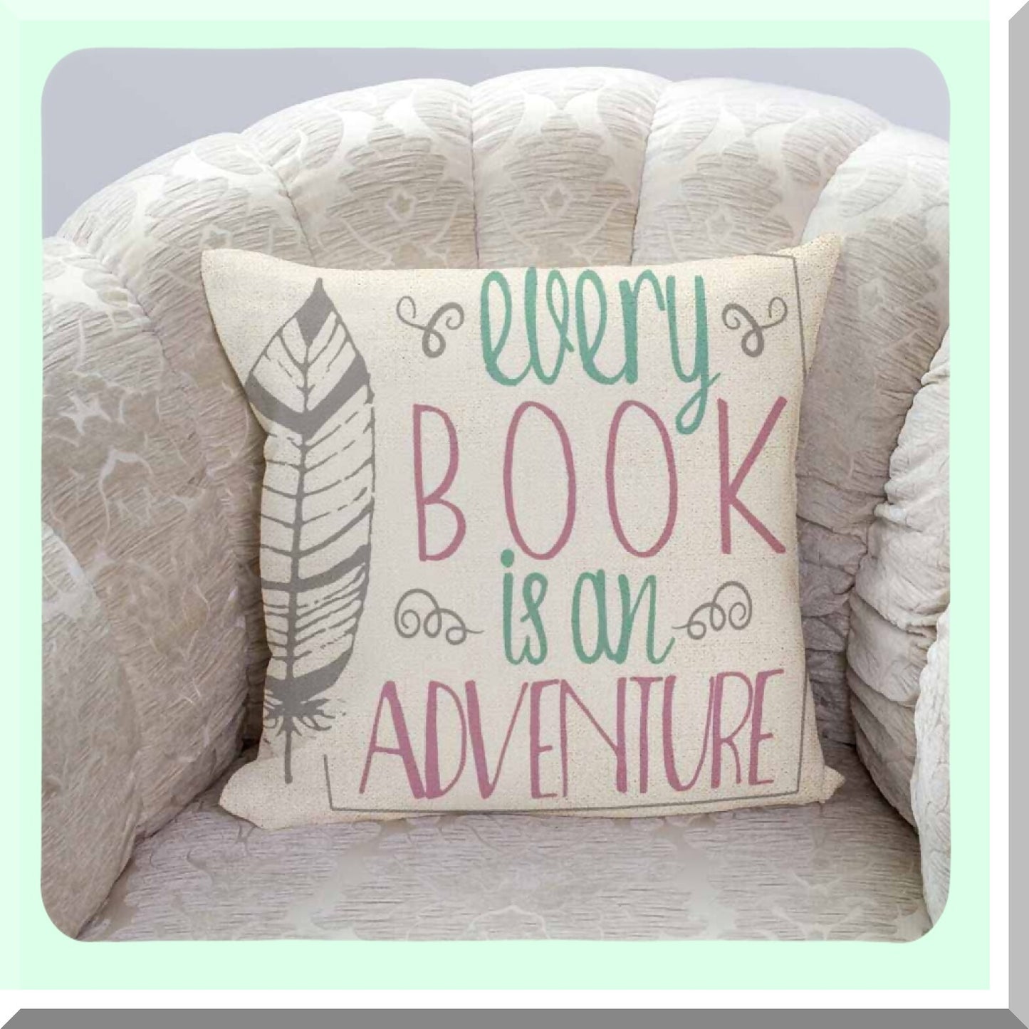 Adventure Book Cushion Cover - Home Decor Pillowcase 18x18 Inches