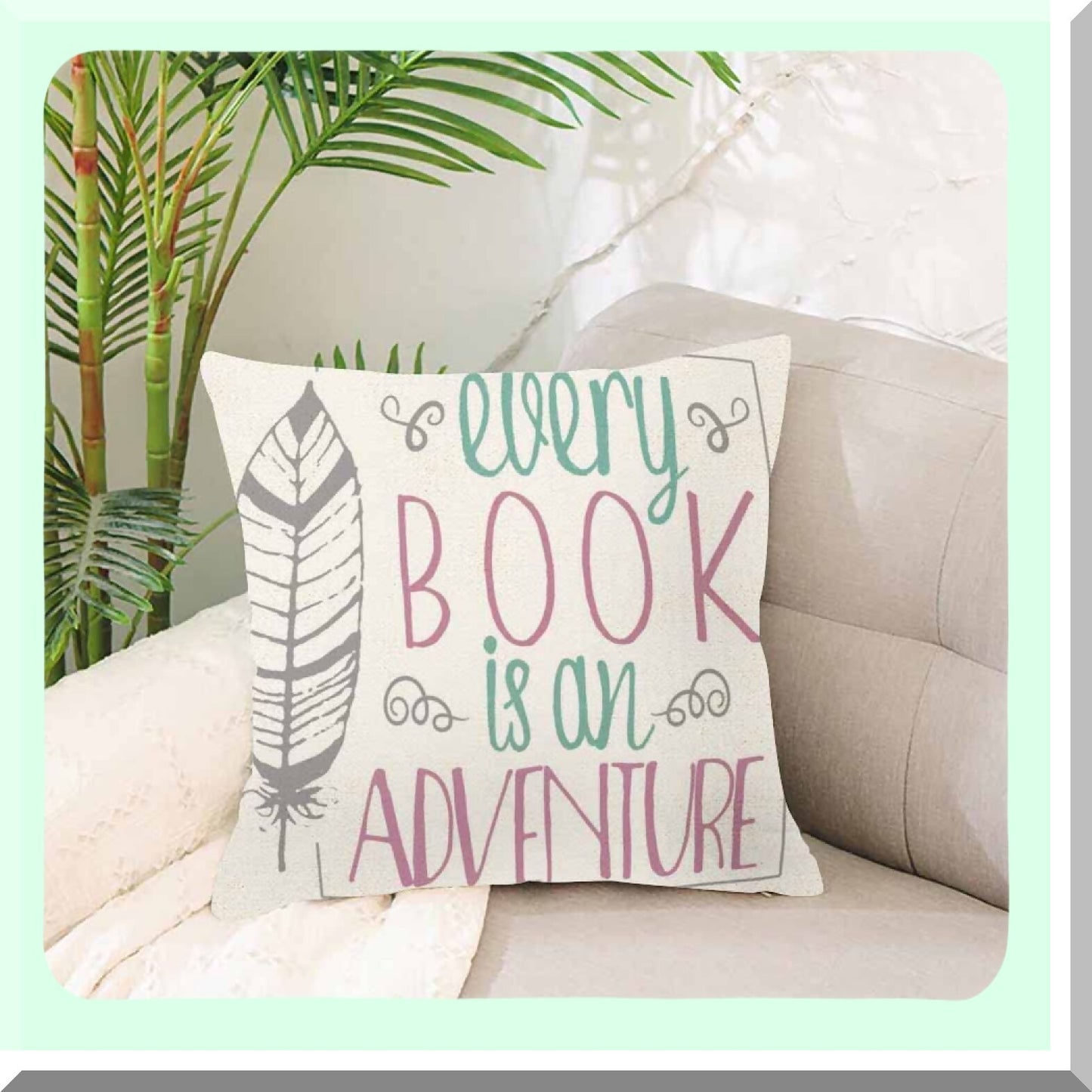 Adventure Book Cushion Cover - Home Decor Pillowcase 18x18 Inches