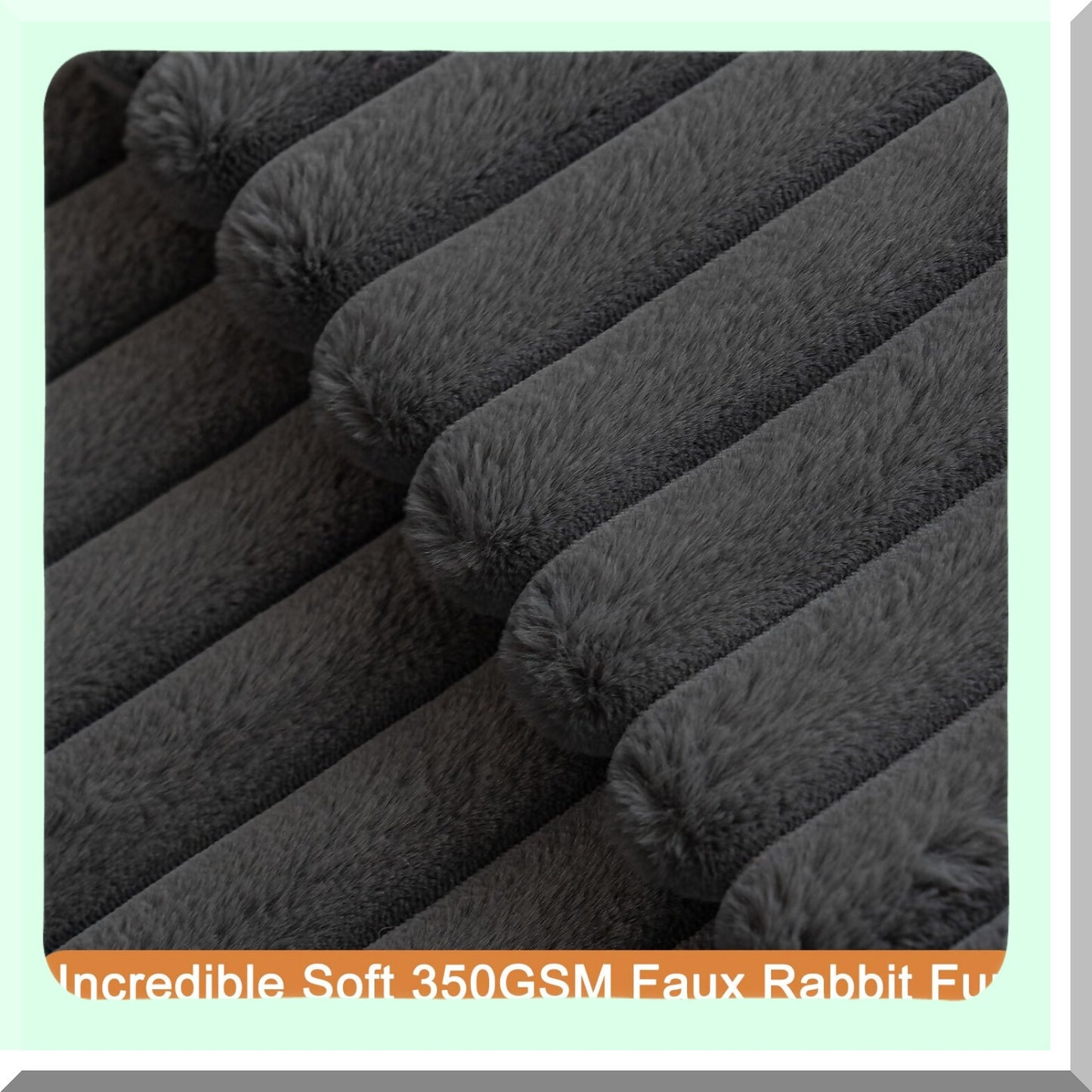 Luxury Plush Stripe Pillowcase Set - Soft Cozy Double-Sided Cushion Covers for Couch Sofa Bed - Decorative Shaggy Throw Pillows - Dark Grey 20x20