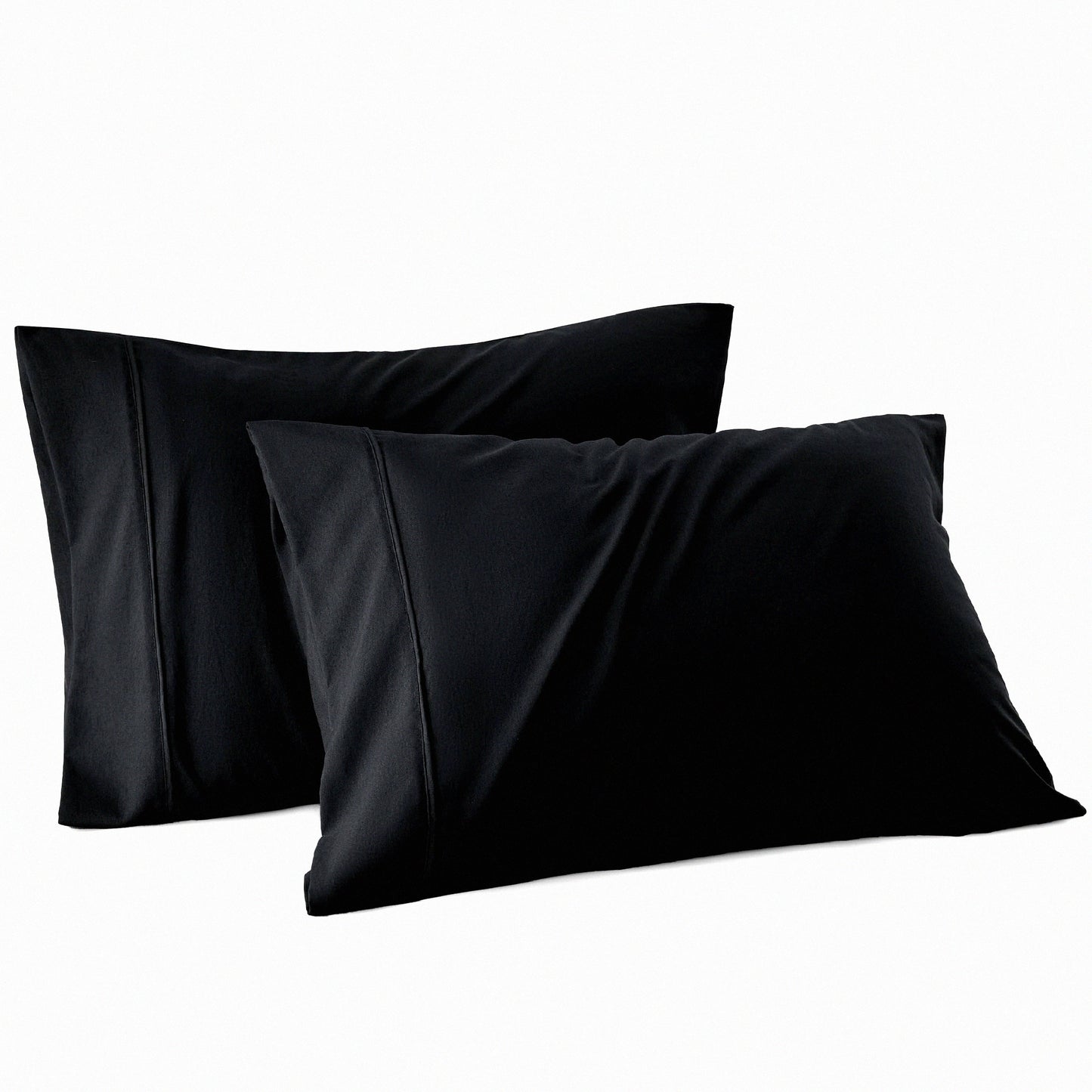 CoolBamboo Breathable Pillowcase Set - Queen Size 20x30 Inches - Soft & Wrinkle-Free Black Pillow Covers - Envelope Closure - 2 Pack - Gifts
