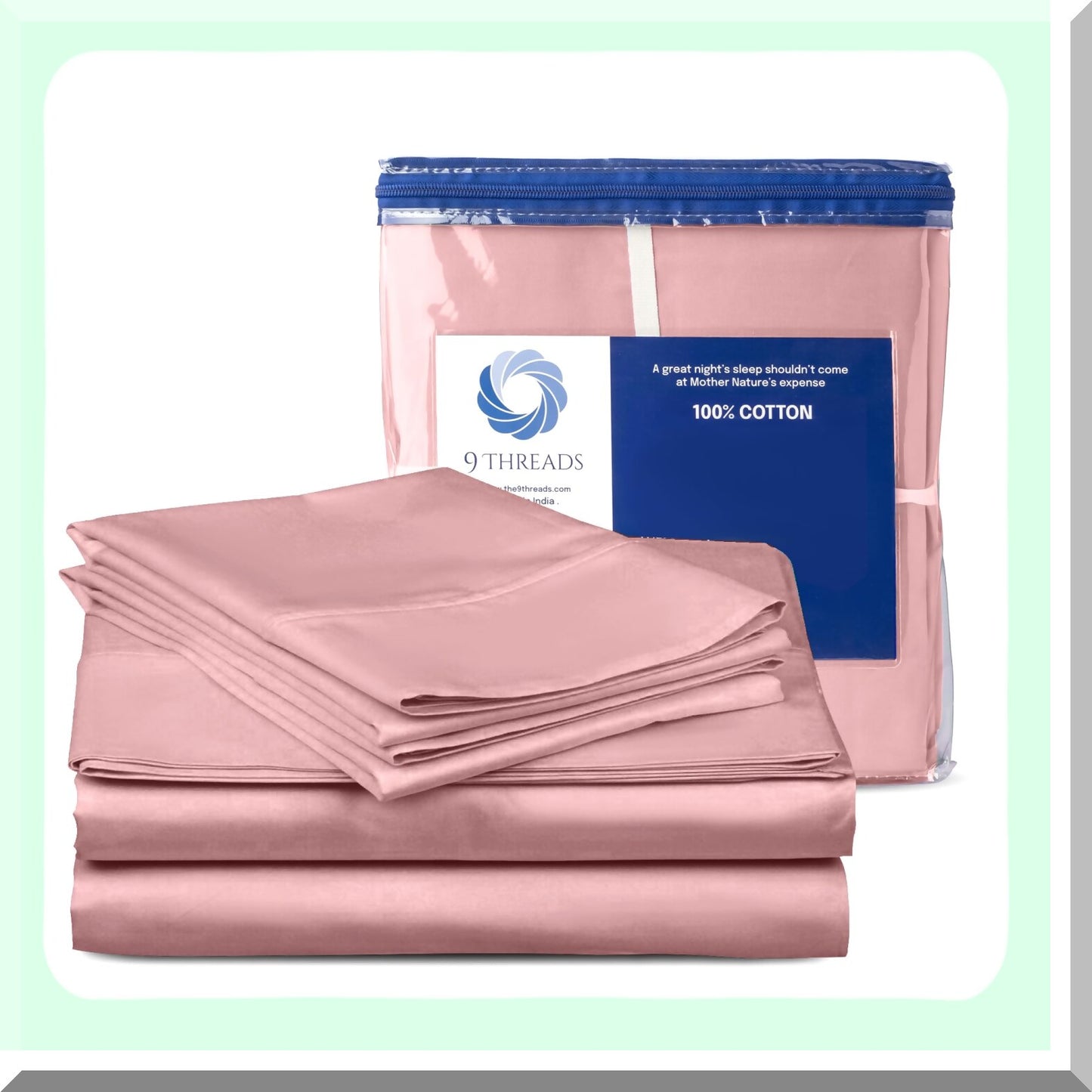 Luxury Cotton Sateen Deep Pocket Bed Sheets - 400 Thread Count Full Size Light Pink - Crisp, Cool, Strong Bed Linen - Breathable & Soft Cotton Bedsheets