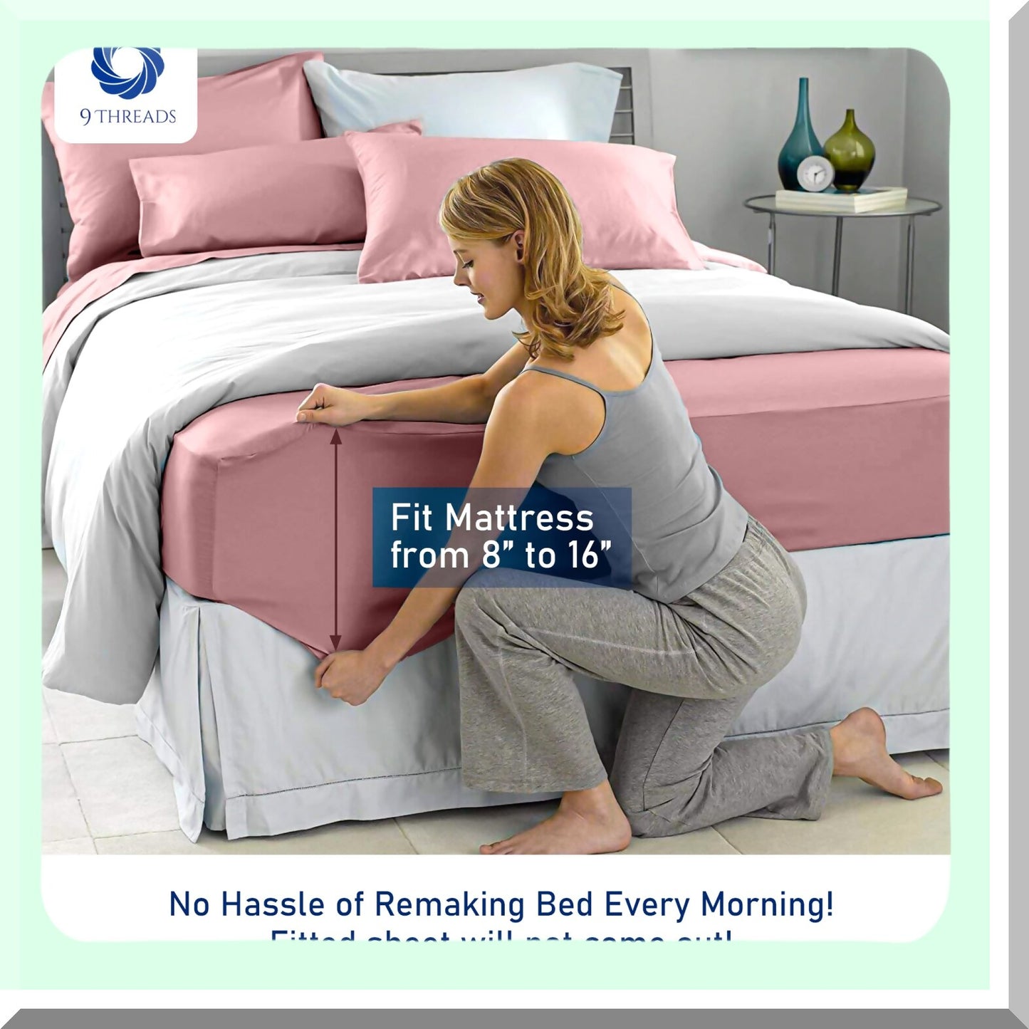 Luxury Cotton Sateen Deep Pocket Bed Sheets - 400 Thread Count Full Size Light Pink - Crisp, Cool, Strong Bed Linen - Breathable & Soft Cotton Bedsheets