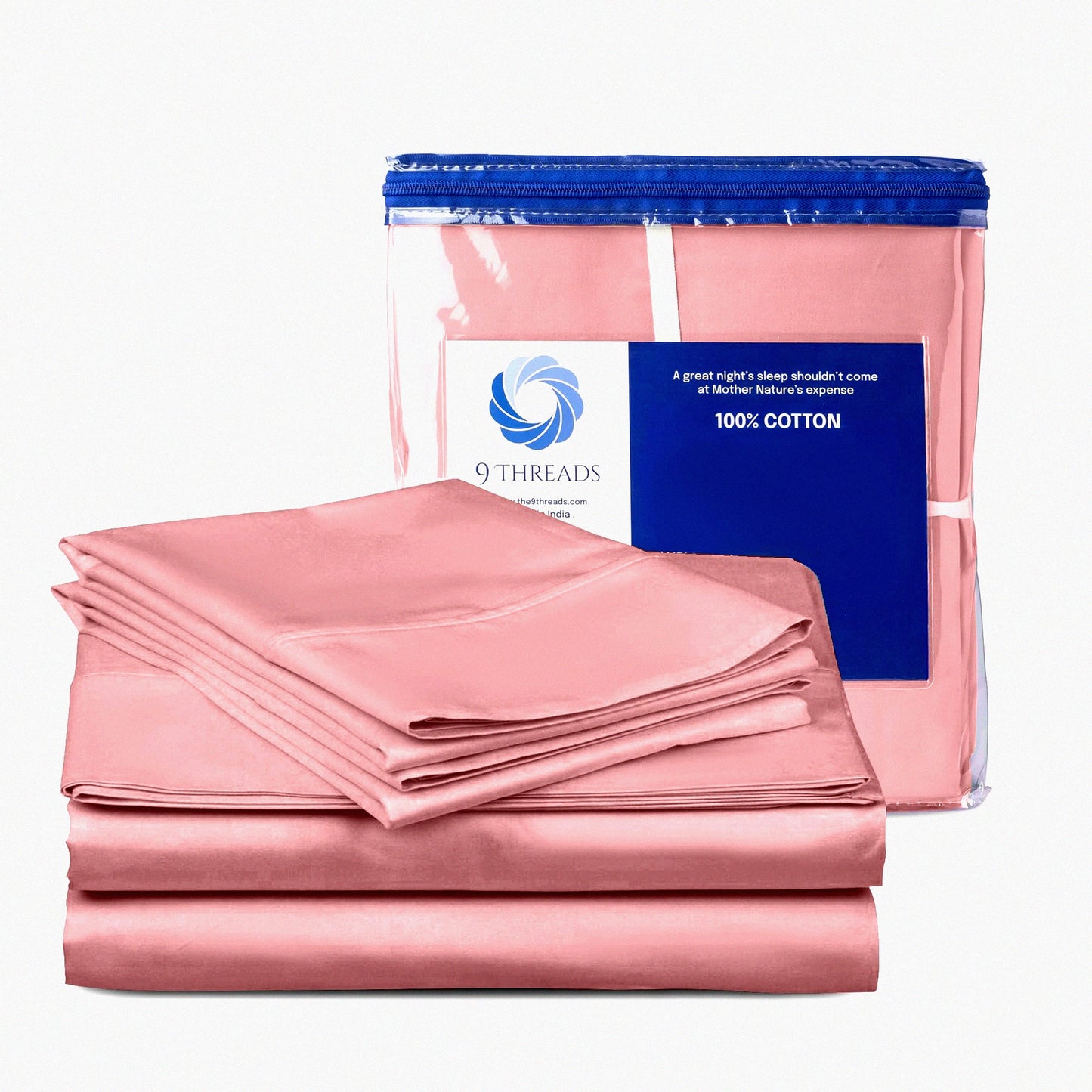 Luxury Cotton Sateen Deep Pocket Bed Sheets - 400 Thread Count Full Size Light Pink - Crisp, Cool, Strong Bed Linen - Breathable & Soft Cotton Bedsheets