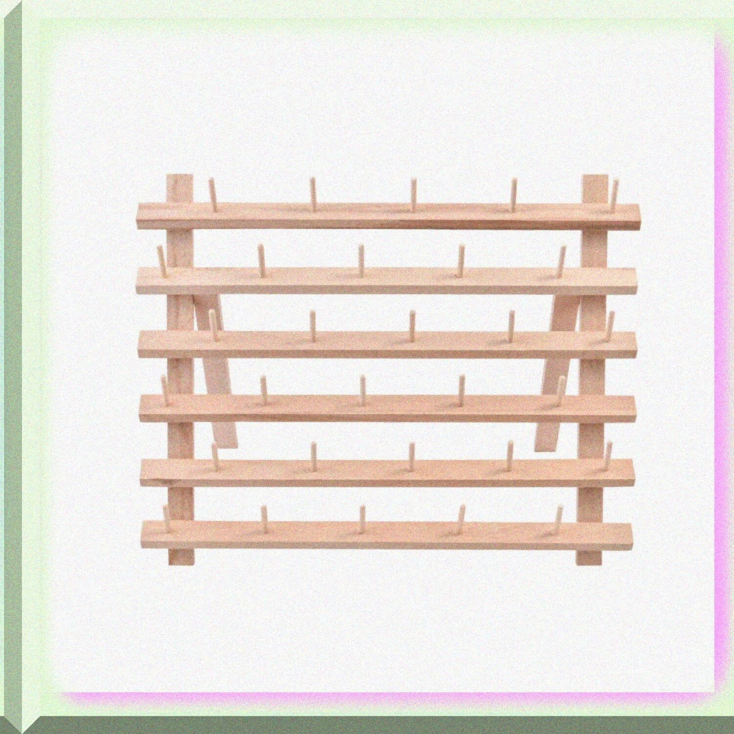 Wooden Thread Storage Rack for 30 Spools