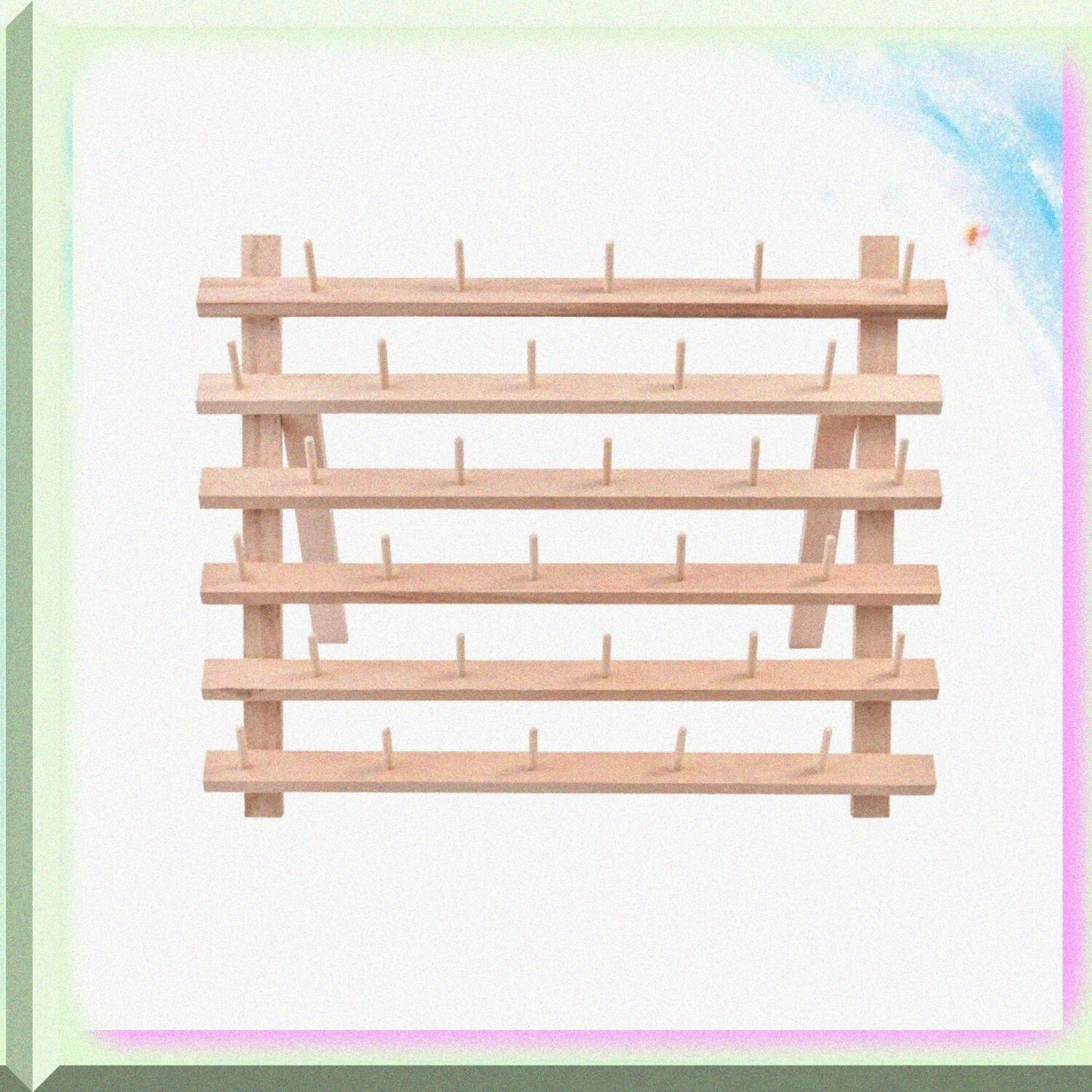 Wooden Thread Storage Rack for 30 Spools