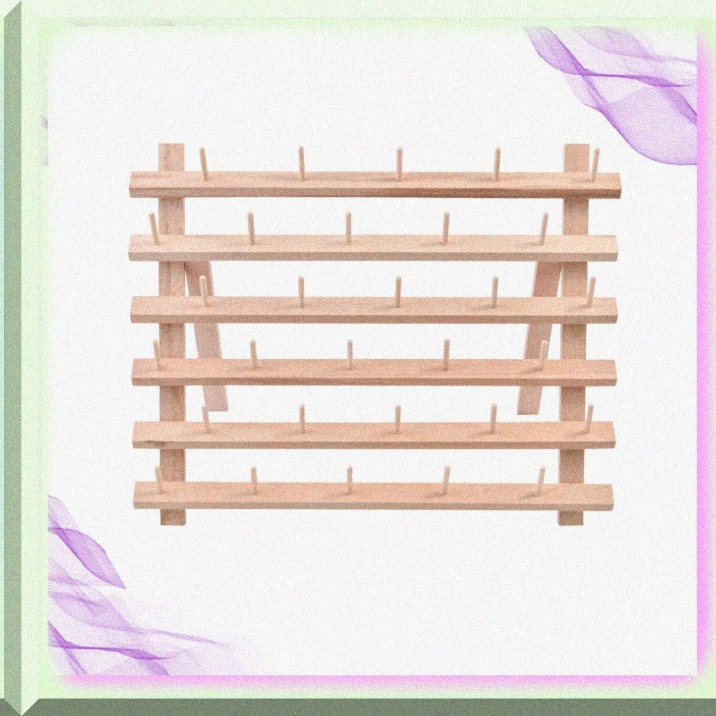 Wooden Thread Storage Rack for 30 Spools