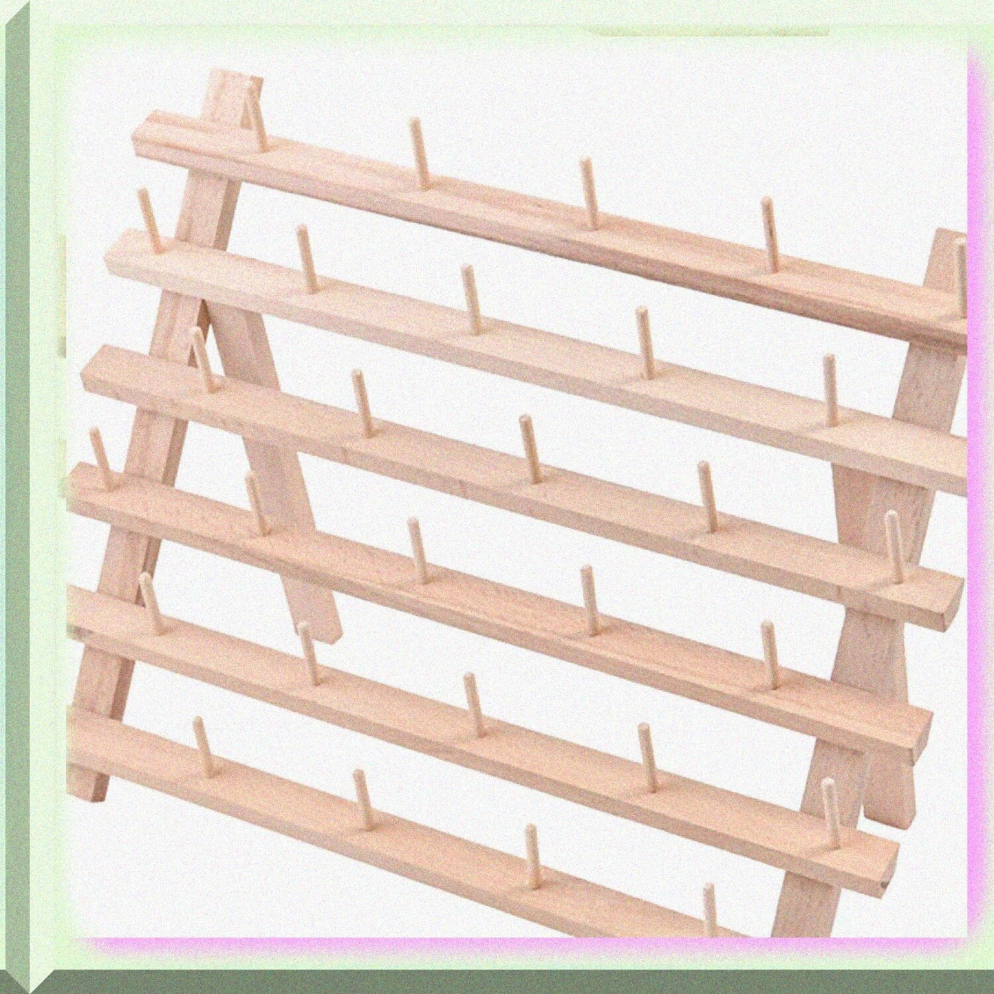 Wooden Thread Storage Rack for 30 Spools