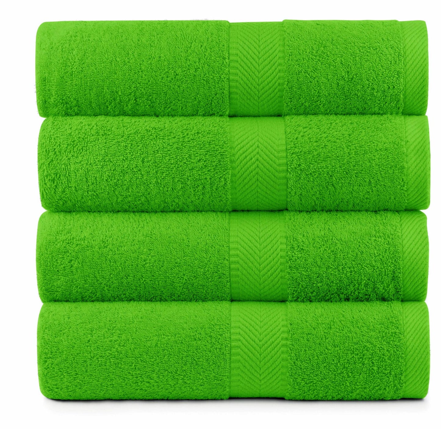 Cotton Bath Oversized Towels Lime Set of 4