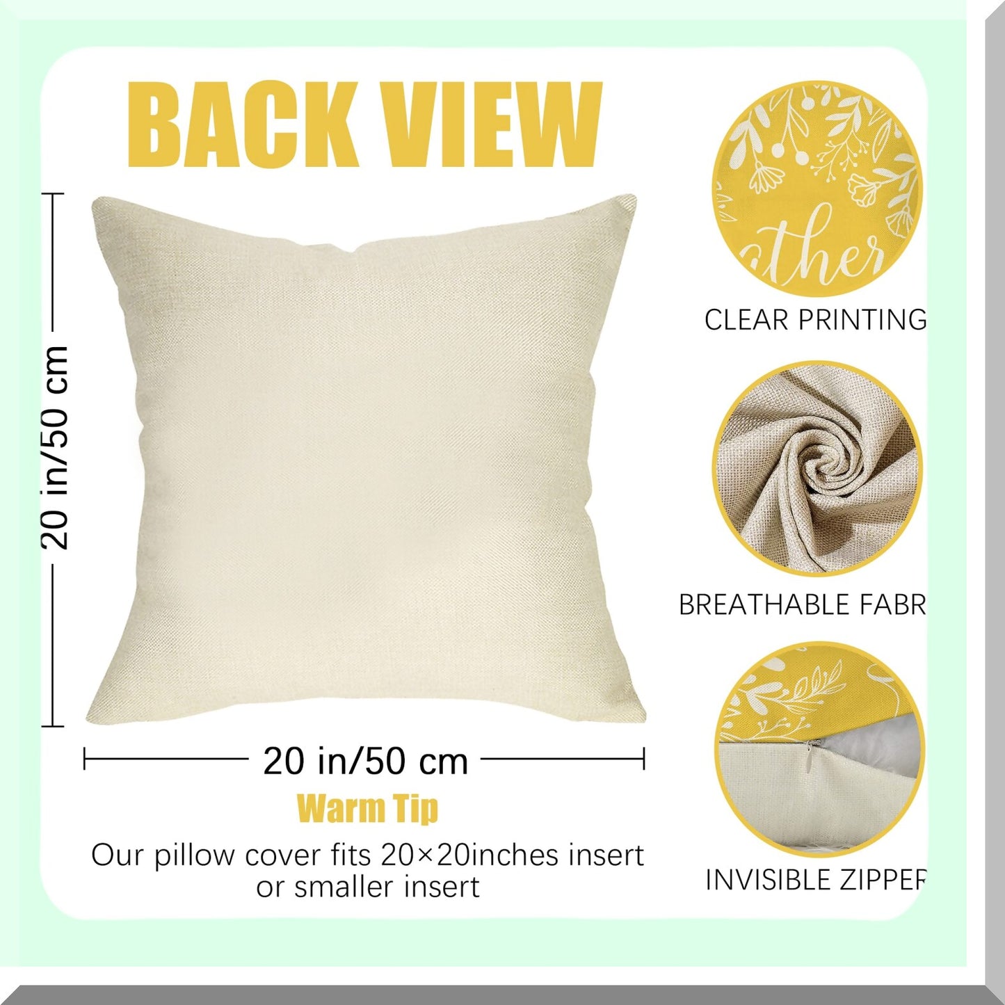 Sunshine Bloom Floral Outdoor Pillowcase Set - Yellow Daisy Decorative Throw Pillow Cover 20x20, Spring Summer Porch Patio Cushion Case for Sofa Couch Home Decor - Just Gather and Relax