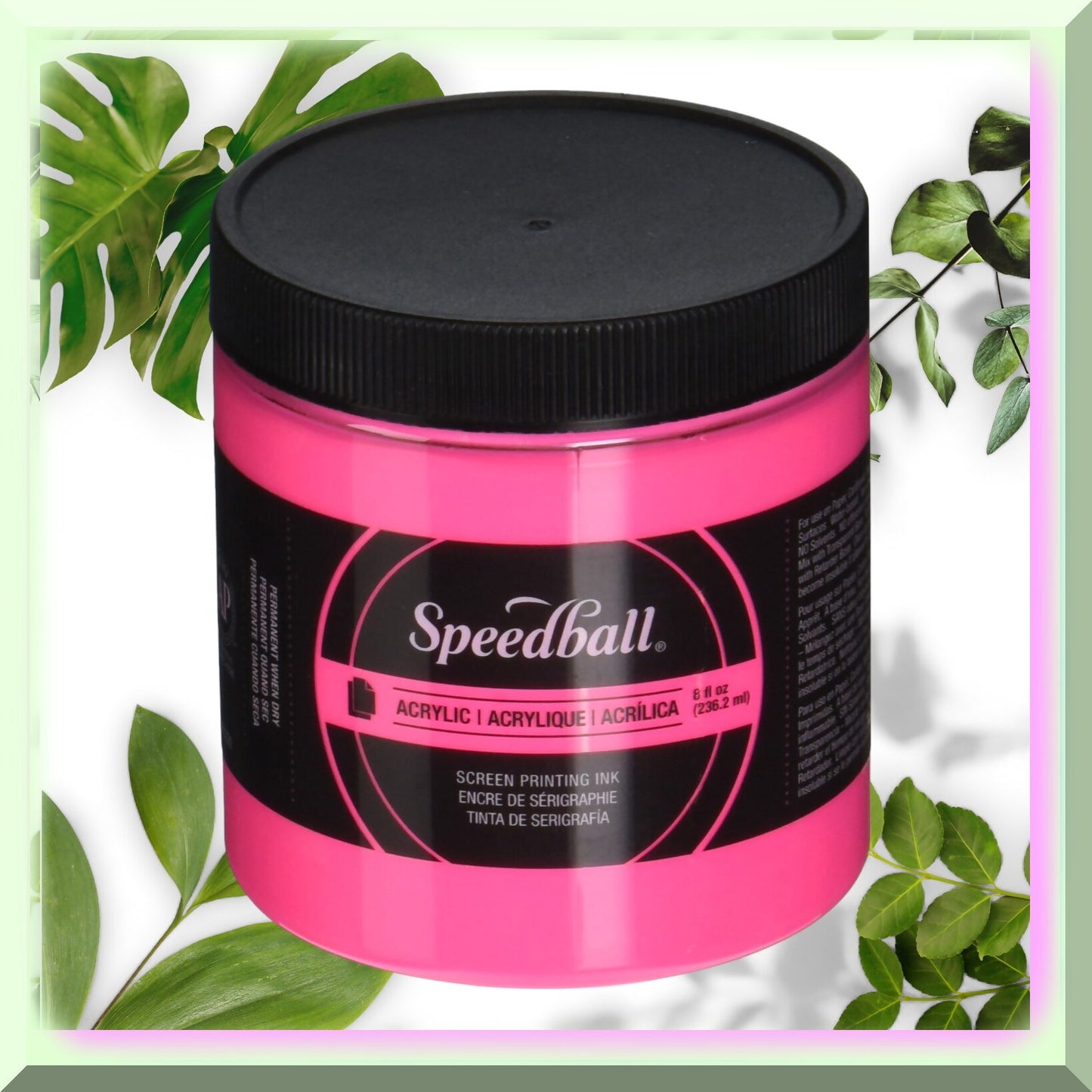 GlowTint 8oz Fluorescent Hot Pink Acrylic Screen Printing Ink